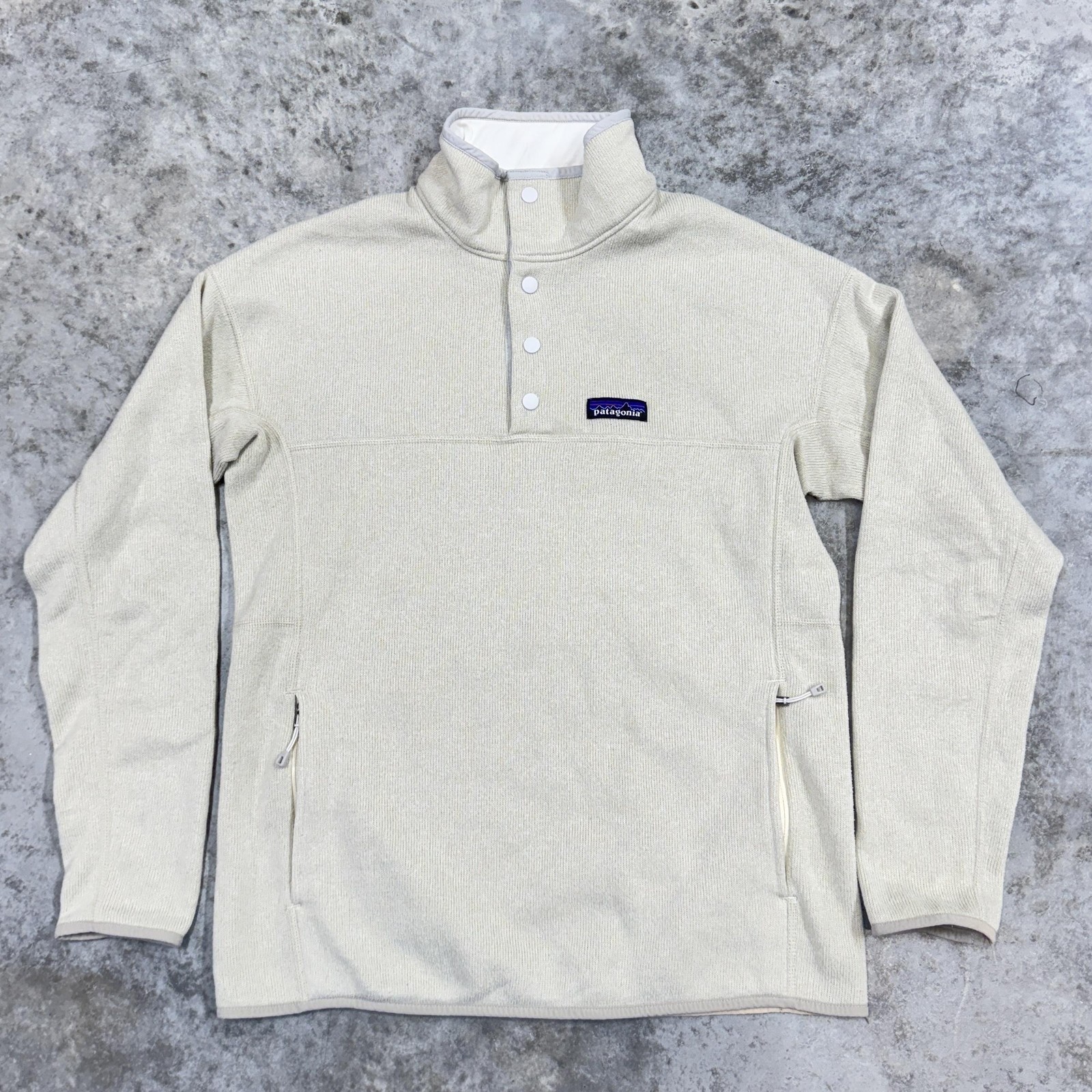 Patagonia Sweater Womens Medium Cream Better Sweater Snap Fleece Pullover