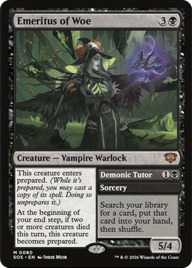 MTG Emeritus of Woe // Demonic Tutor  - Secrets of Strixhaven #080