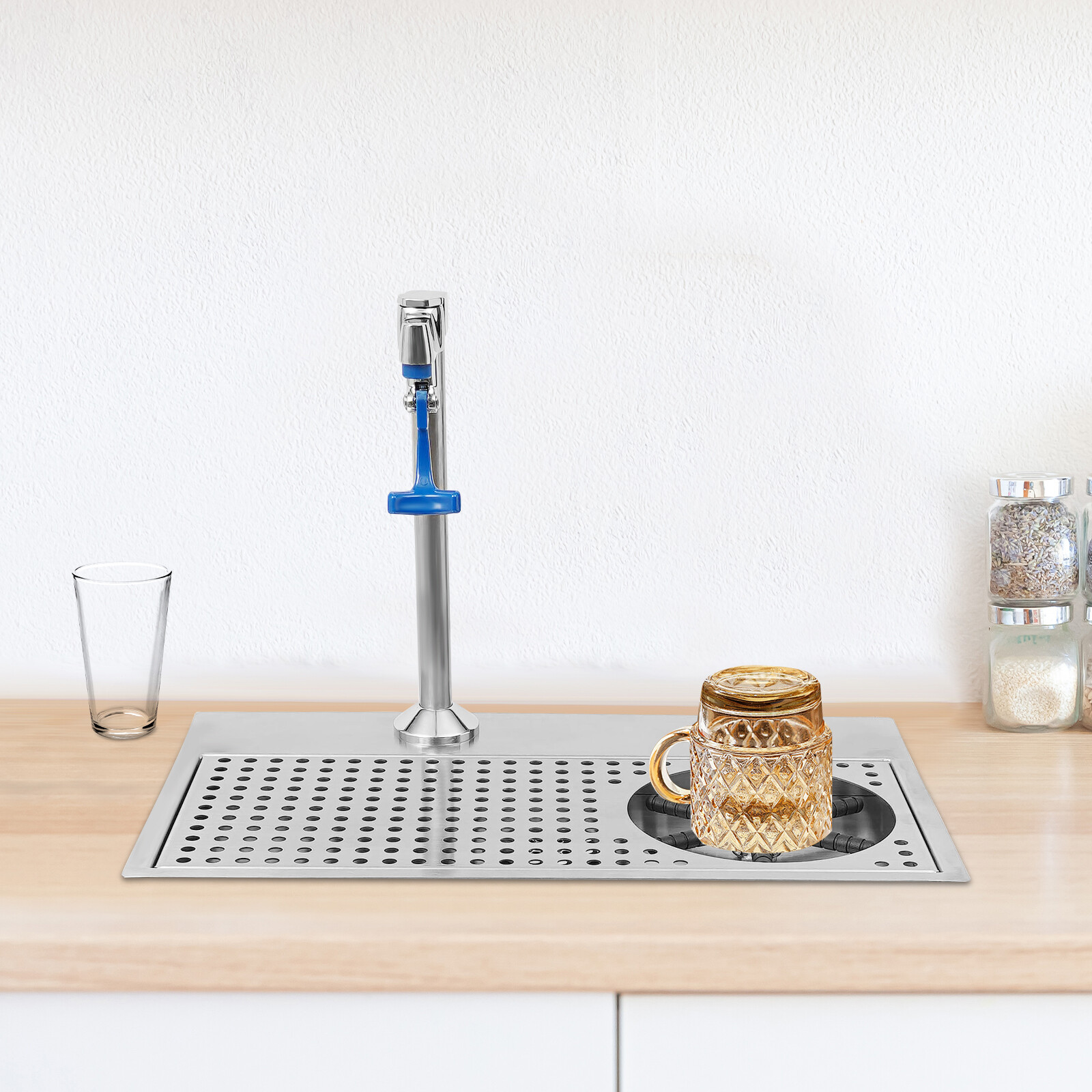 Cup Washer Cafe Hotel Restaurant Commercial Cup Wash Cleaning Rinser W/ Faucet
