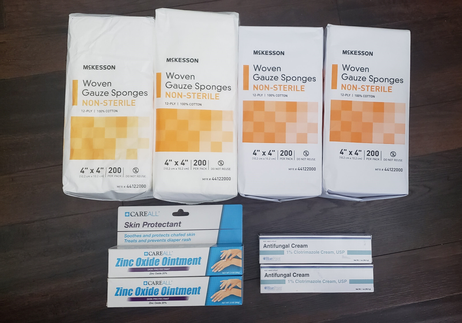 McKesson Gauze Sponge, CareAll Zinc Oxide, and Anifungal Cream (Bundle Deal) McKesson Gauze Sponge, CareAll Zinc Oxide, and Anifungal Cream (Bundle Deal)
