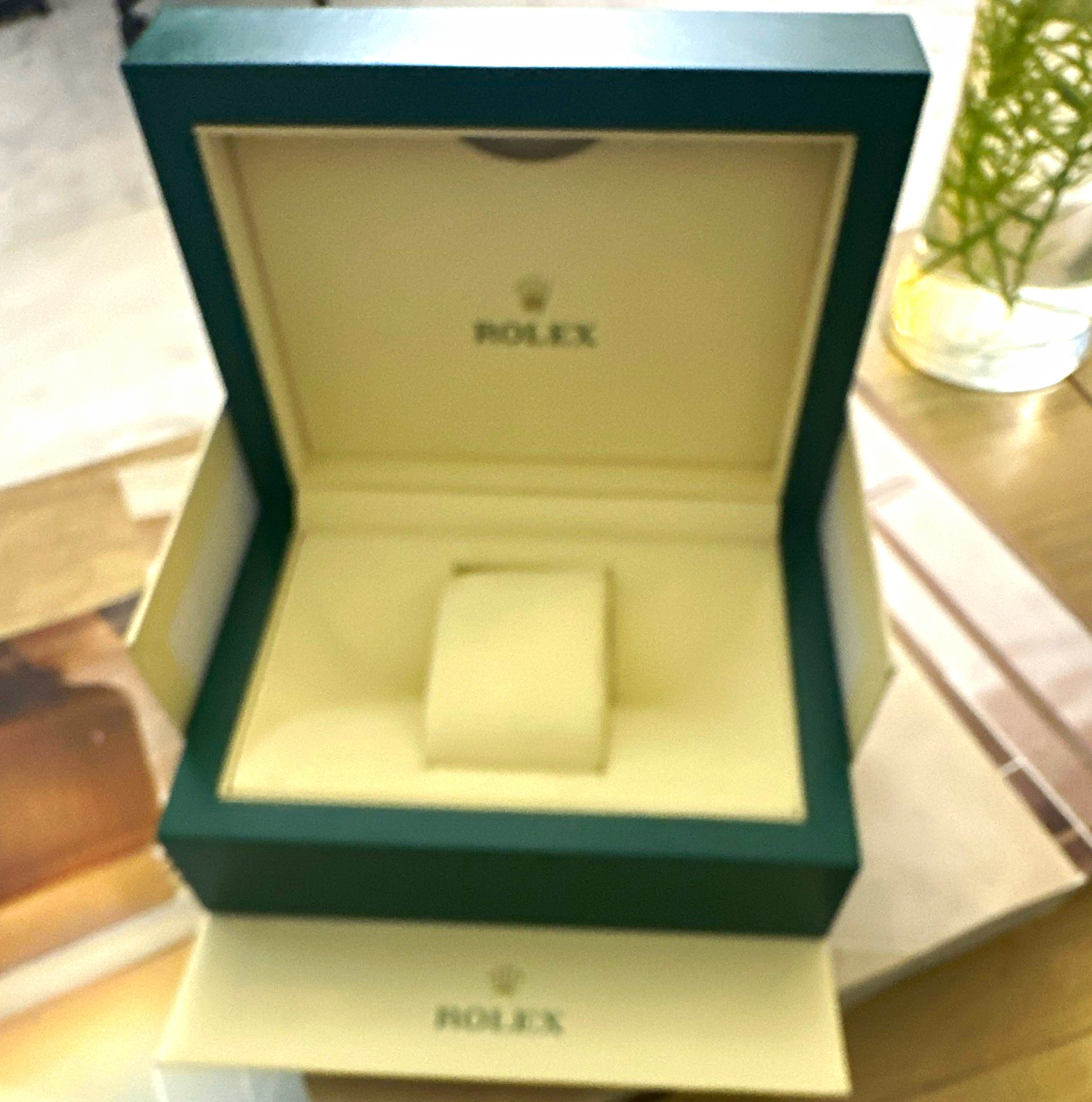 Rolex Green/Beige Single Watch Presentation Box Case w/ Pillow MPN 39139.64