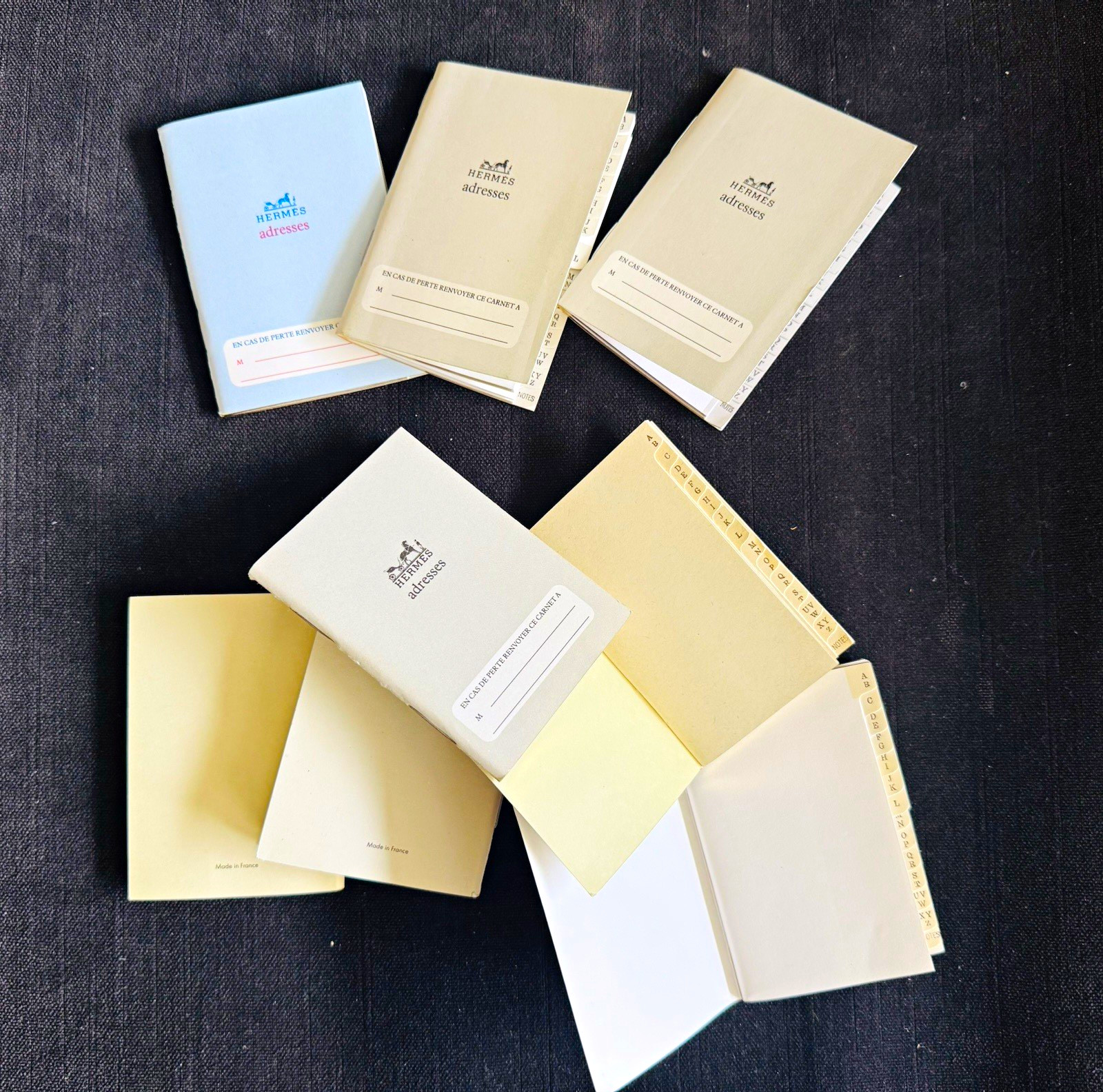 HERMES Paris Vintage Agenda Address Book Refills – Lot of 8 – Made in France