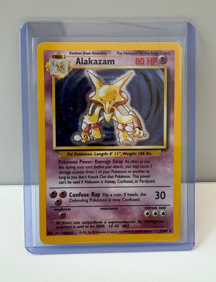 Alakazam Holo Rare Base Set BS Psychic Holo 001/102 1999 LP Alakazam Holo Rare Base Set BS Psychic Holo 001/102 1999 LP