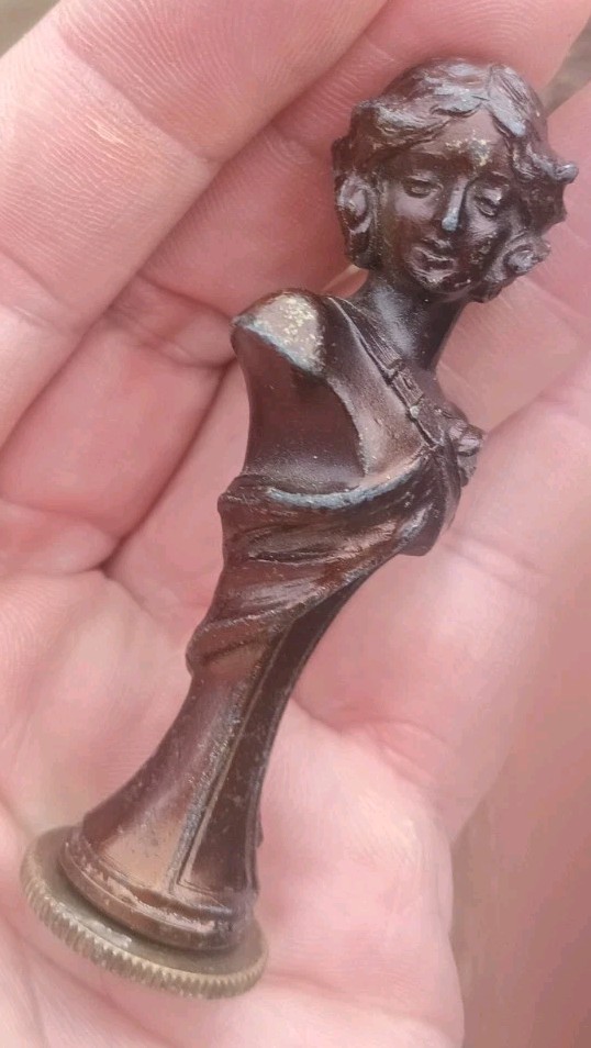 Antique Sealing Wax Seal Stamp Woman Bust Figure Metal Bronze Monogrammed Antique Sealing Wax Seal Stamp Woman Bust Figure Metal Bronze Monogrammed