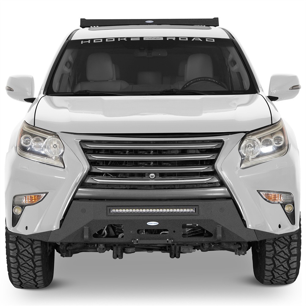 Fit Lexus GX460 2014-2023 Steel Stubby Front Bumper w/ Winch Plate & LED Light