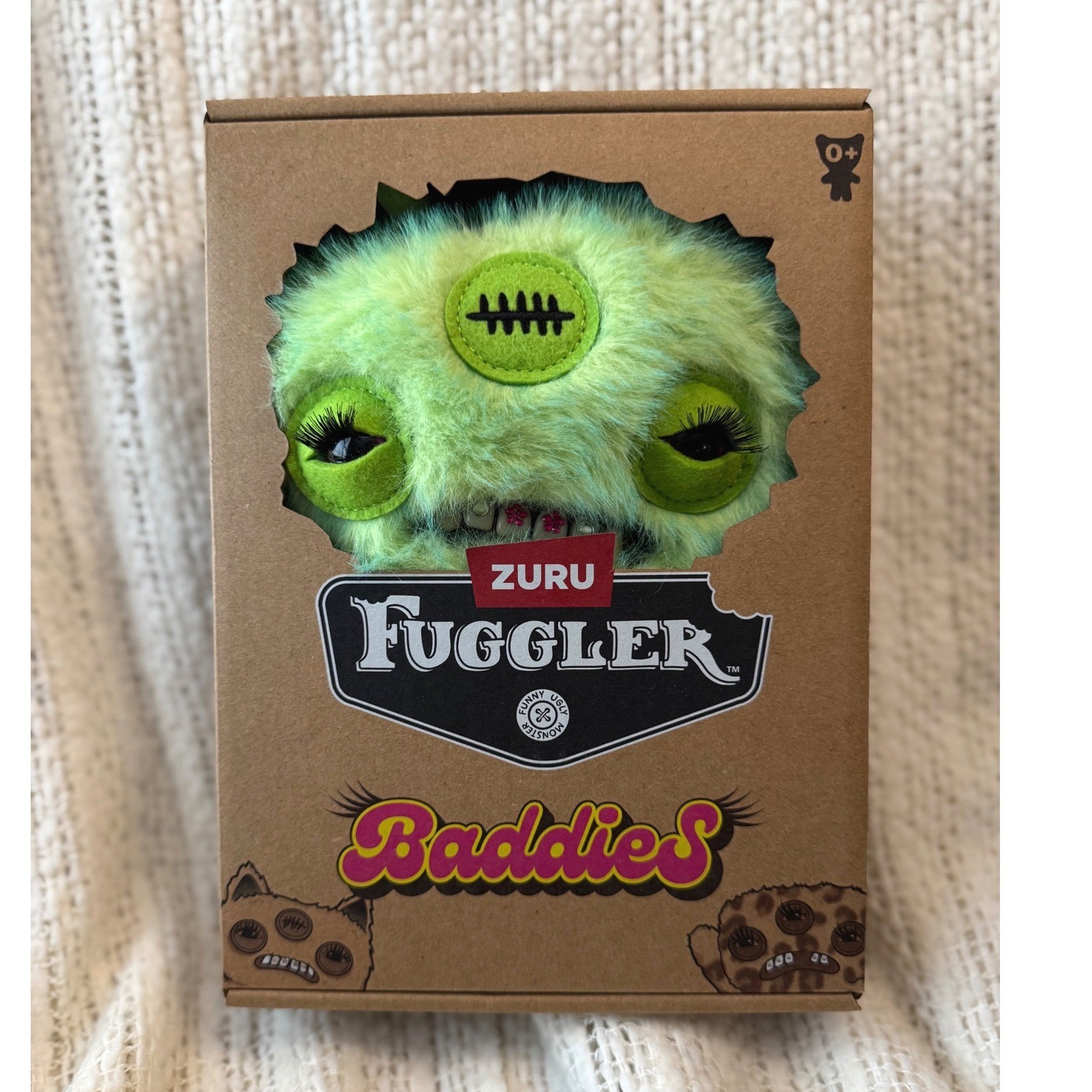 Zuru Fuggler Baddies Lime Green 3 Eye Funny Ugly Monster Plush New in Box