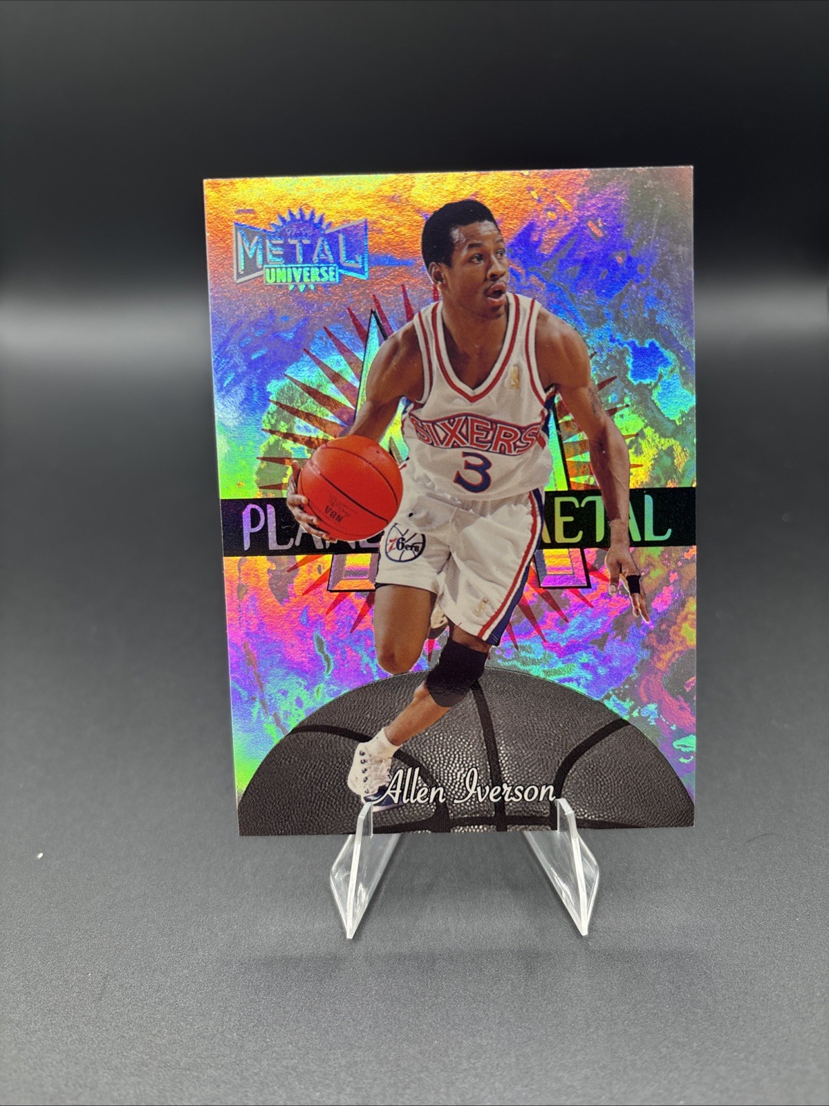 1997-98 Skybox Metal Universe Planet Metal Allen Iverson #2PM HOF 1wh5