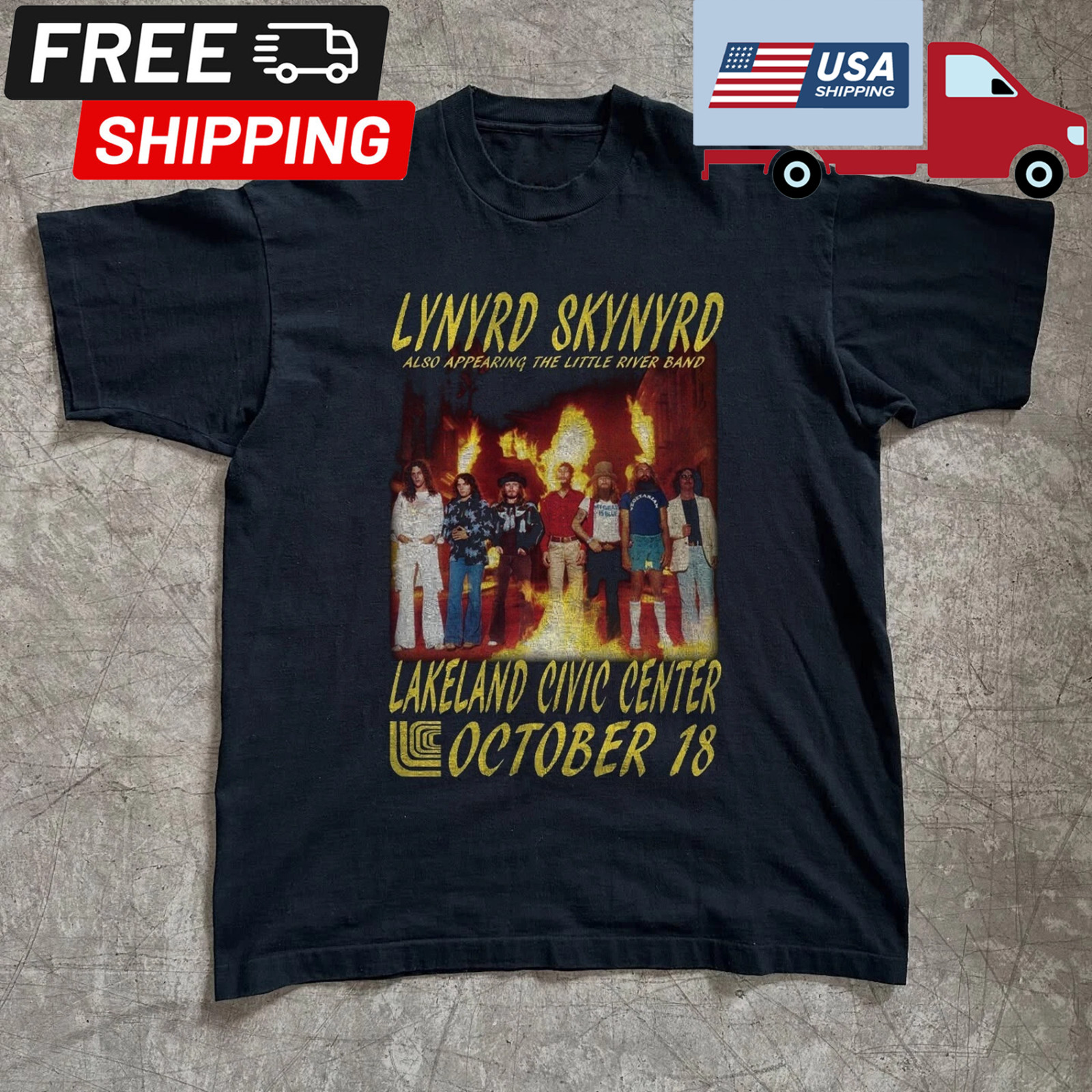 Lynyrd Skynyrd 1977 Tour Vintage Southern Rock Concert Graphic T-Shirt