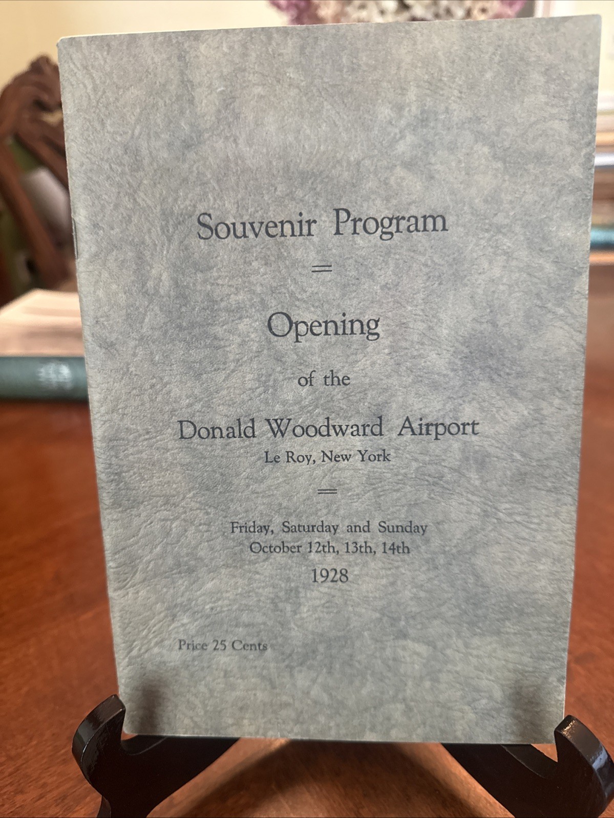 Le Roy New York Donald Woodward Airport Dedication Aviation Program Orig. 1928