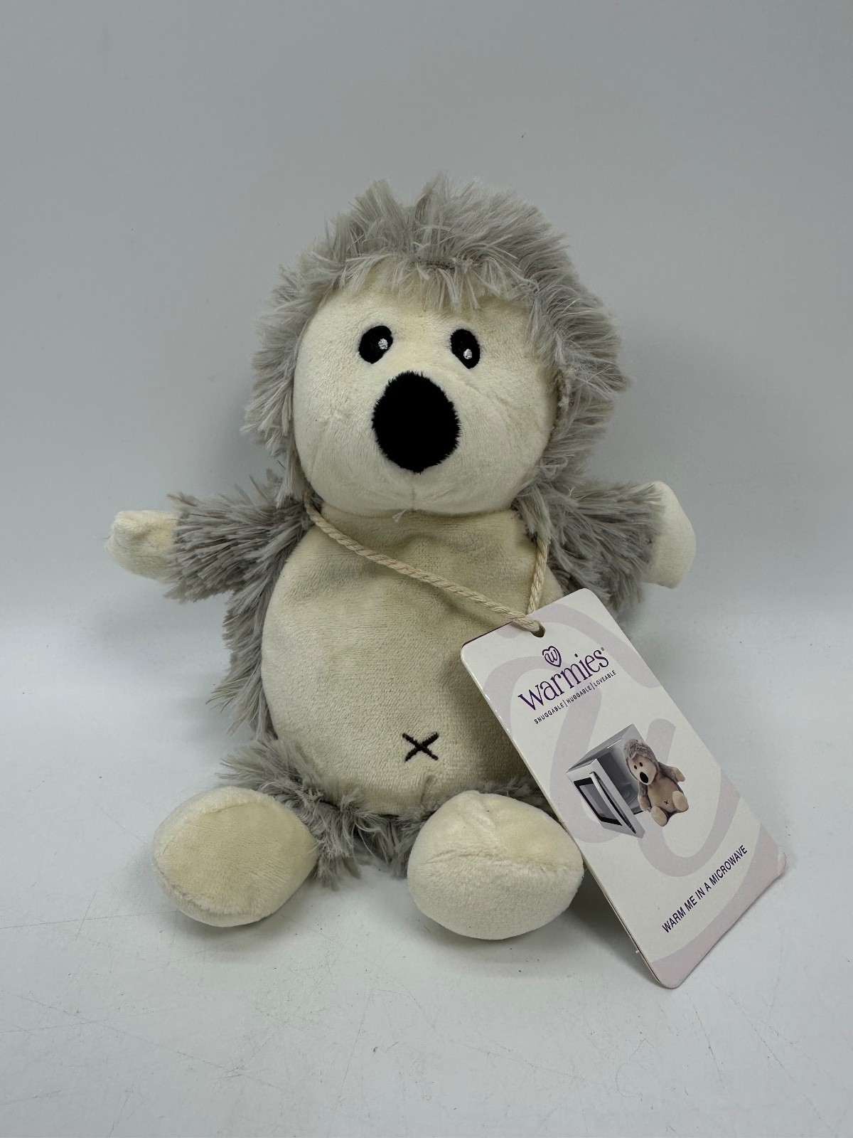 Warmies Junior Gray Cream Hedgehog Plush Microwaveable Warmies Junior Gray Cream Hedgehog Plush Microwaveable