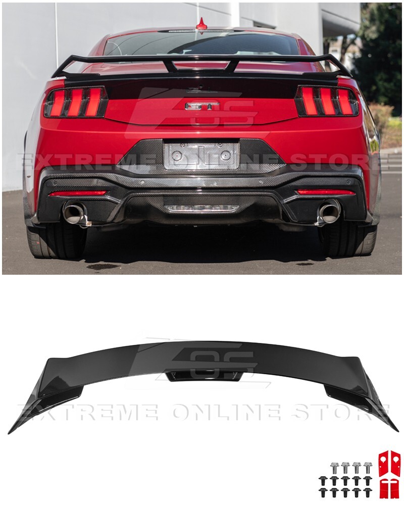 GT Style GLOSSY BLACK Rear Trunk Lid Wing Spoiler For 24-Up Ford Mustang S650