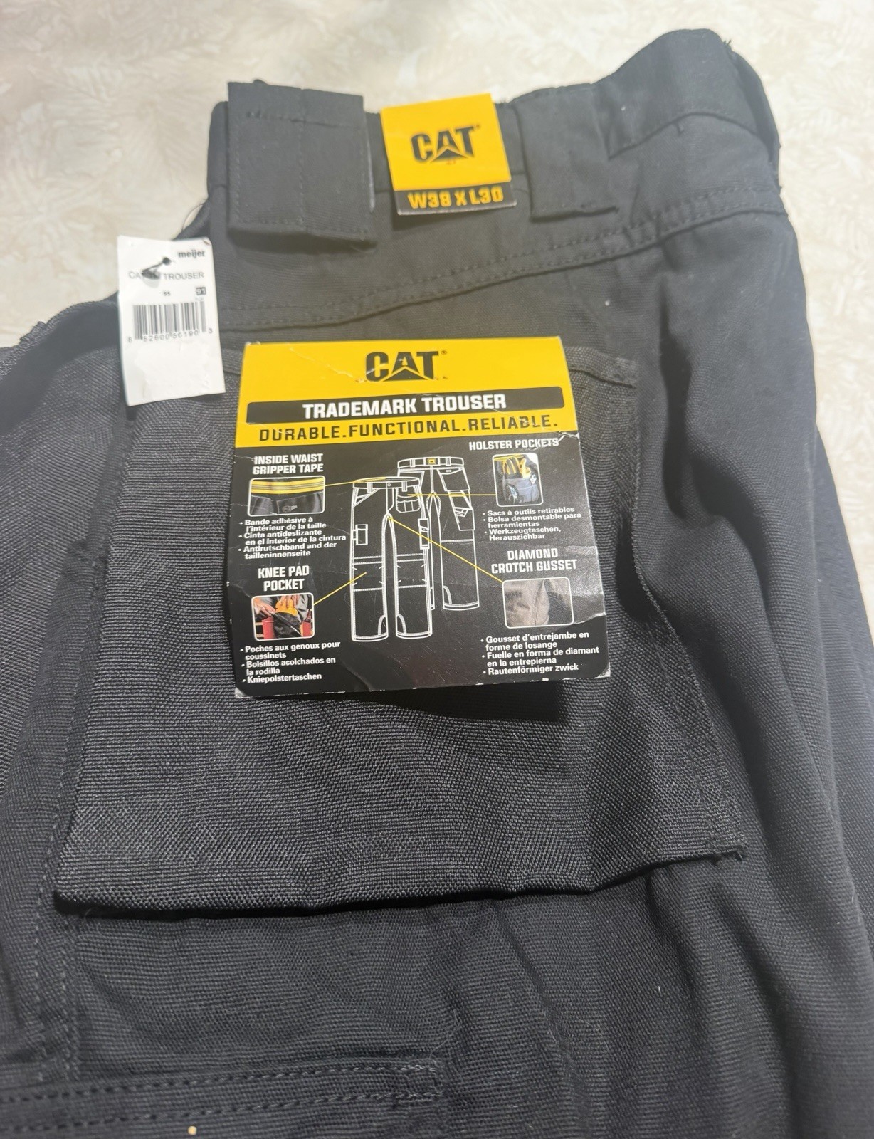 CAT Caterpillar Trademark trouser Utility Pants Tool Pockets Canvas Work 42x30
