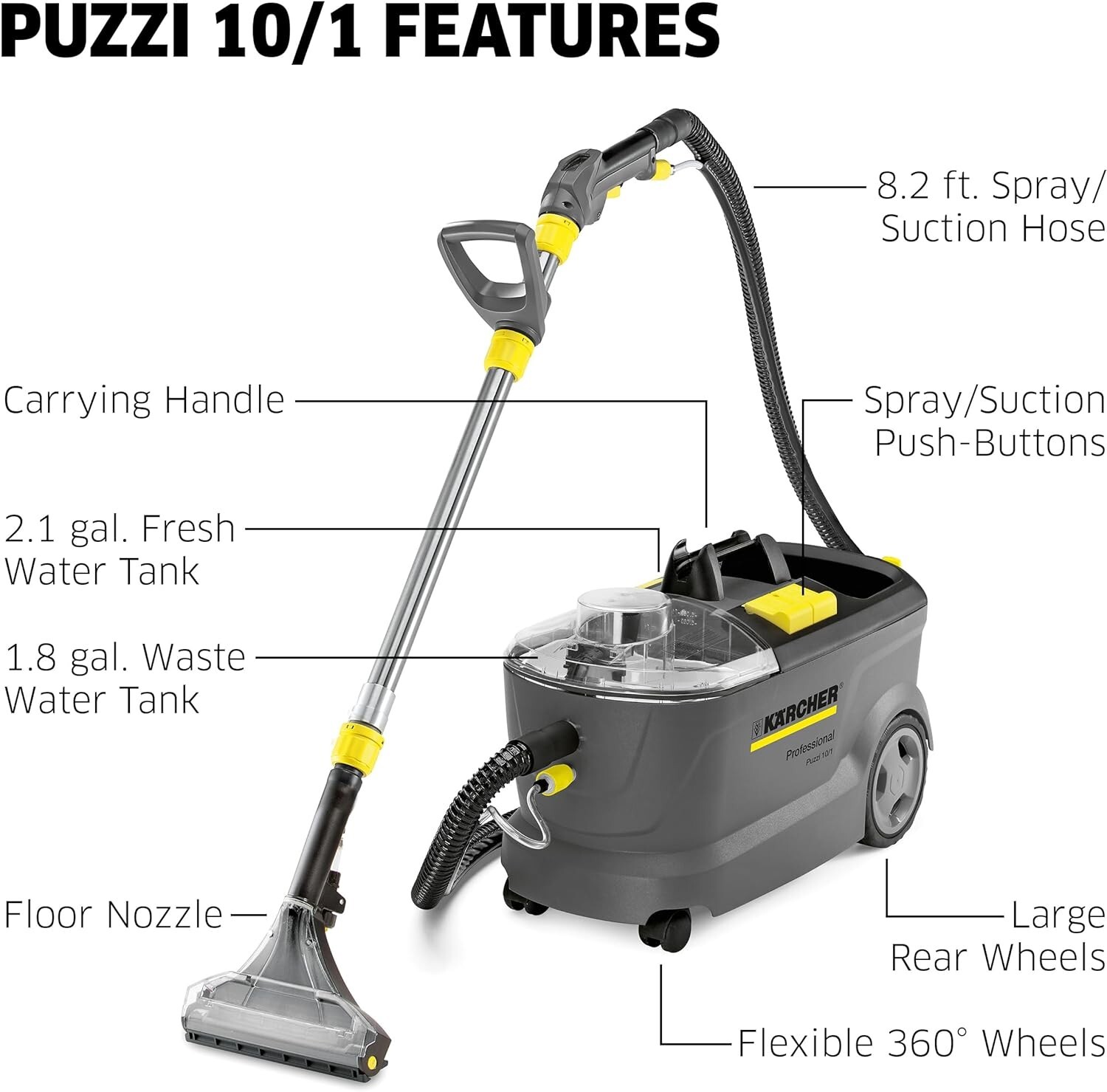 KARCHER CARPET CLEANER PUZZI 10/1 Carpet Extractor 110 Volt USA Model KARCHER CARPET CLEANER PUZZI 10/1 Carpet Extractor 110 Volt USA Model