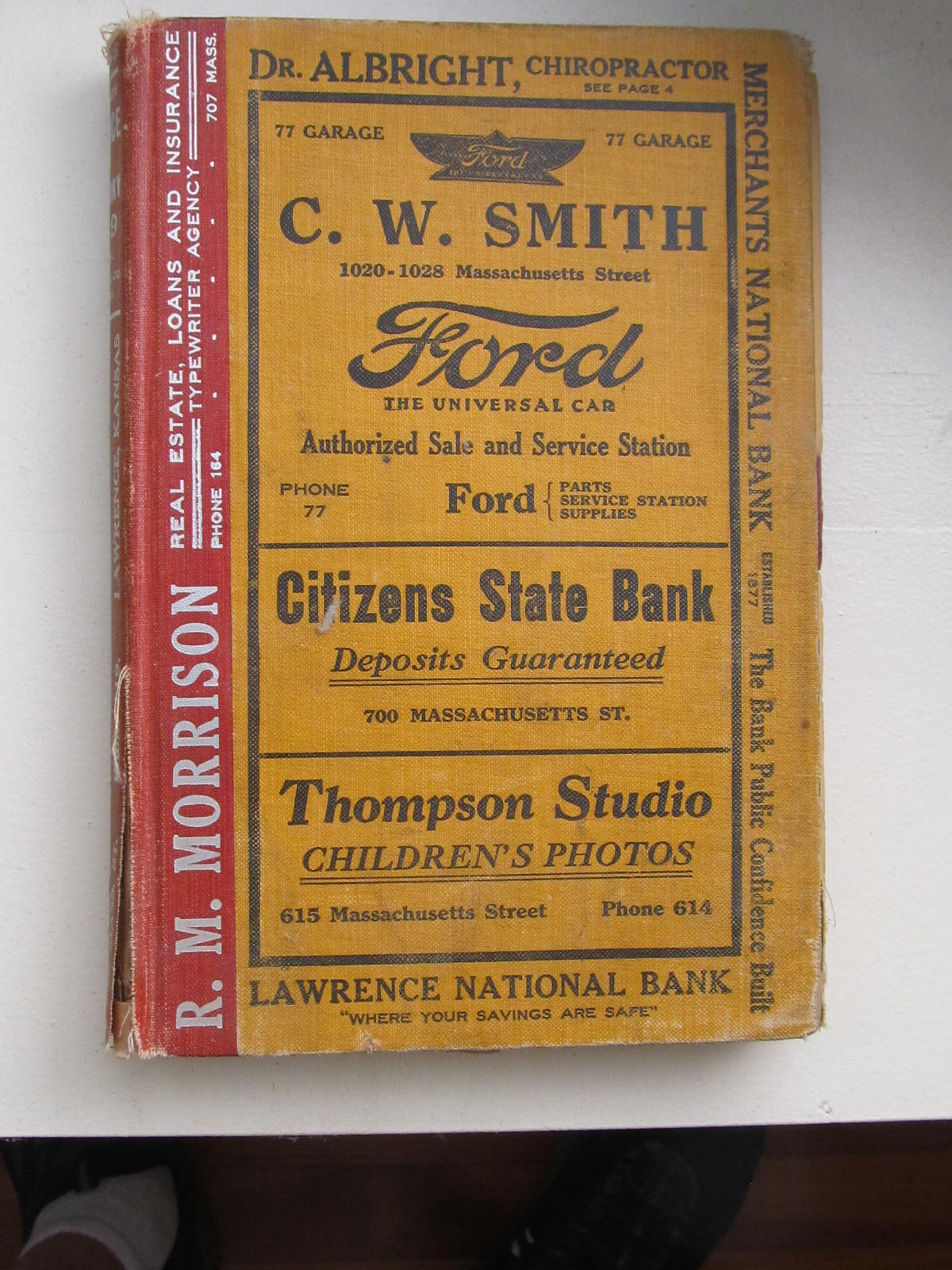 vintage(1918) Lawrence Kansas phonebook...James Naismith address and phone vintage(1918) Lawrence Kansas phonebook...James Naismith address and phone