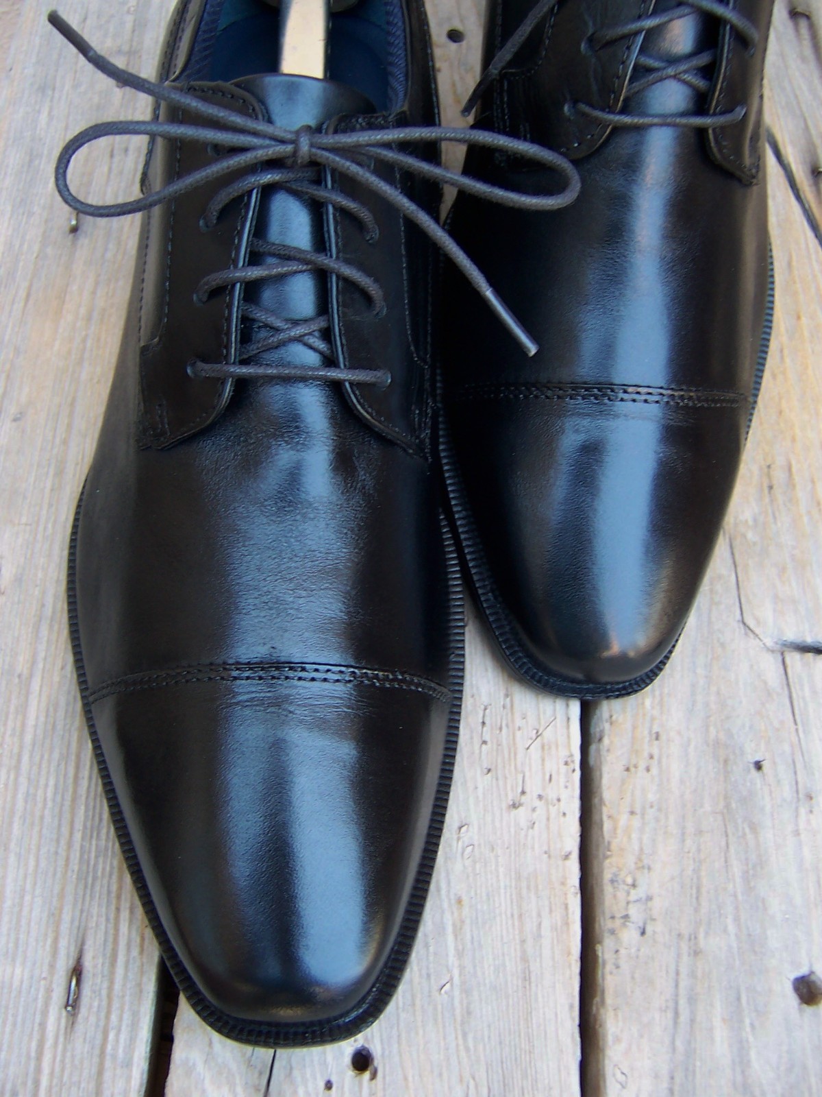 JOHNSTON MURPHY Mens Dress Shoe Soft Black Leather Cap Toe Oxford Size 8.5M NWOT