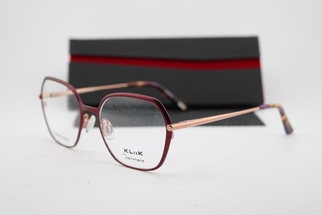 NEW KLIIK DENMARK 792 M207 PLUM COPPER HORN PURPLE AUTHENTIC EYEGLASSES 49-16