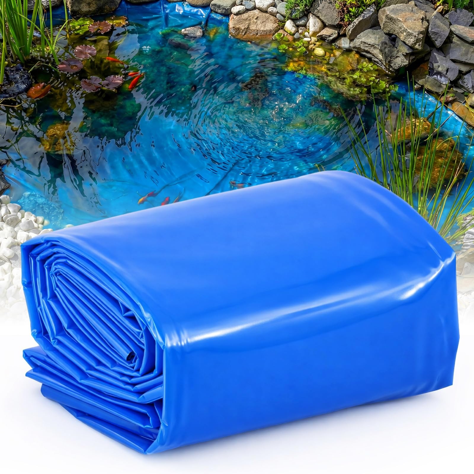 Fanfanwin 15 x 15 ft Pond Liner 20 Mil HDPE Blue UV 15 x 15 ft, blue Fanfanwin 15 x 15 ft Pond Liner 20 Mil HDPE Blue UV 15 x 15 ft, blue