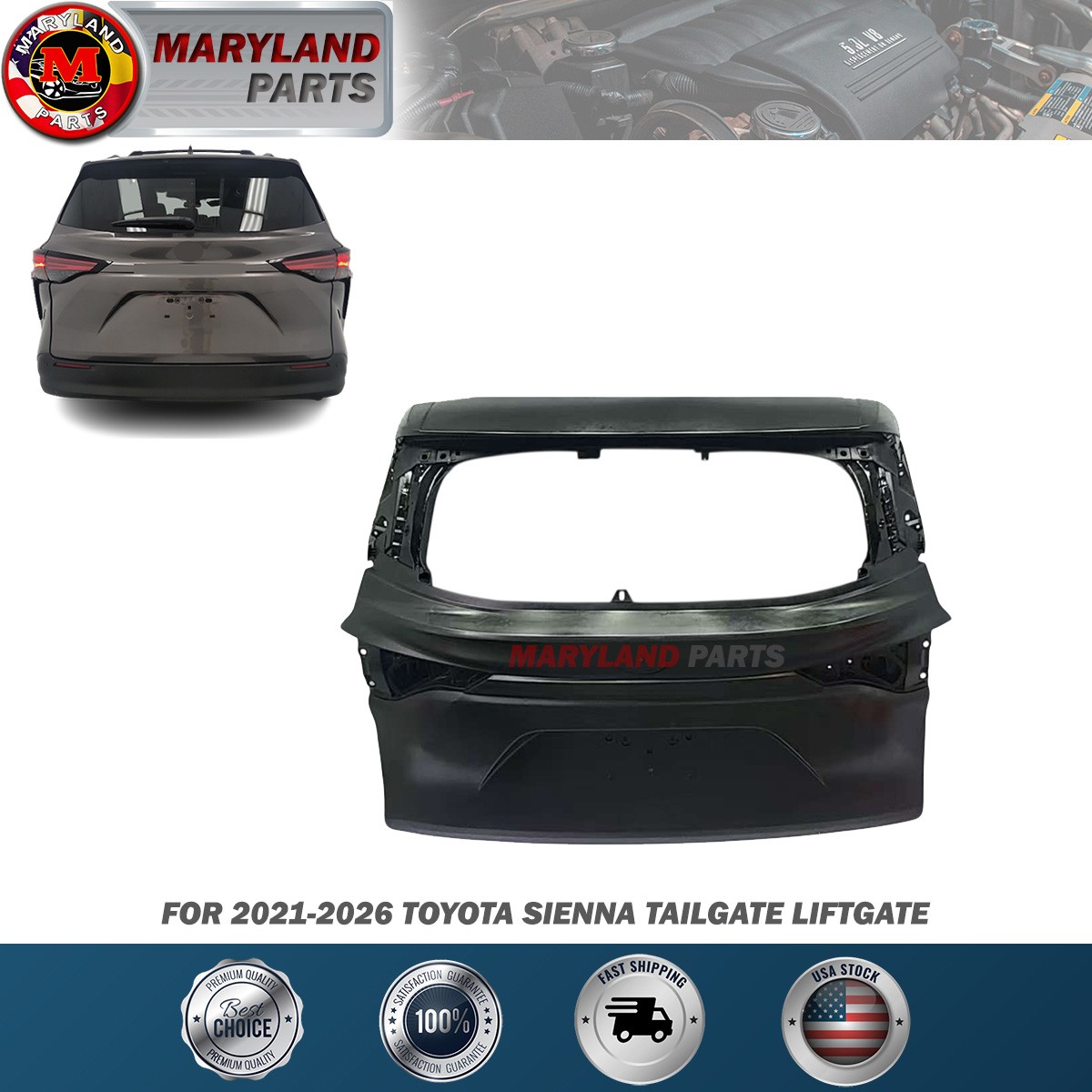 For 2021-2026 Toyota Sienna Tailgate Liftgate
