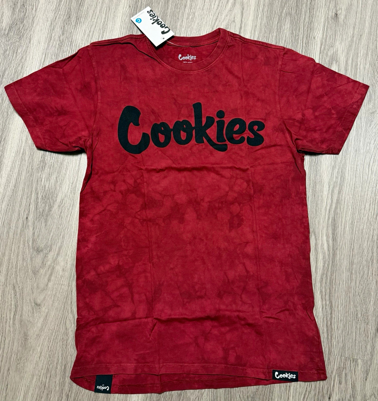Cookies SF Original Logo Crystal Wash Tie Dye T-Shirt Red Black Size M NWT
