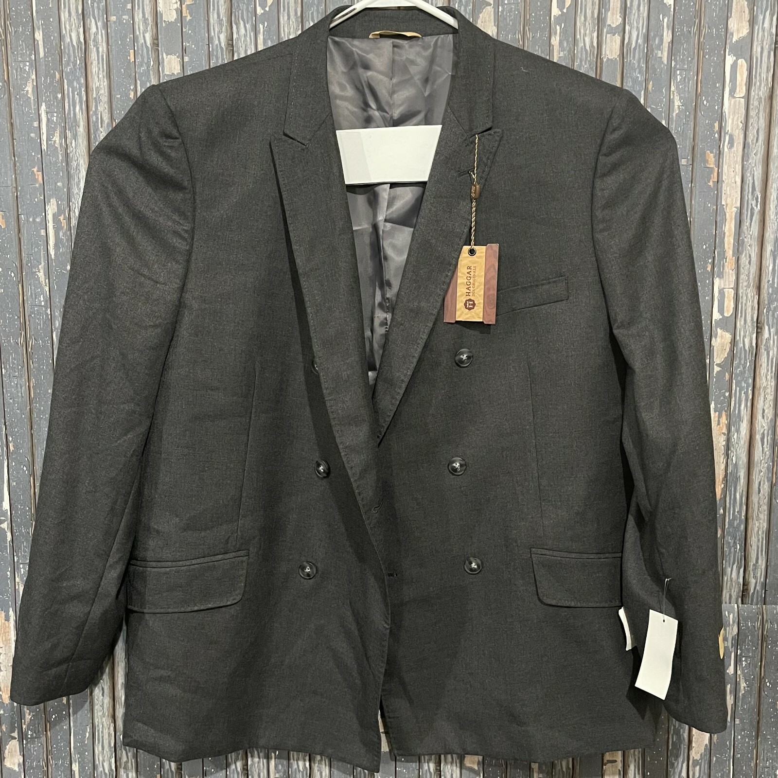 Haggar 1926 Originals Slim Fit Double Breasted Sport Coat Mens 48R NEW $195