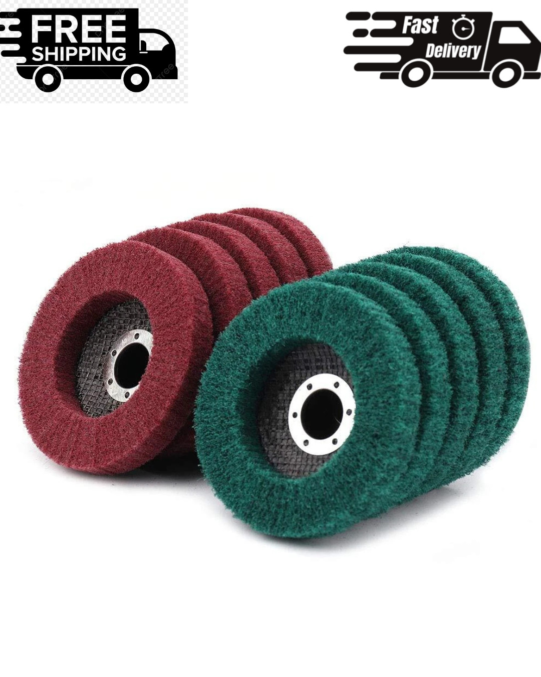 10Pcs 180/320 Grit Nylon Fiber Flap Disc Metal Polishing Wheel, Abrasive Buff...