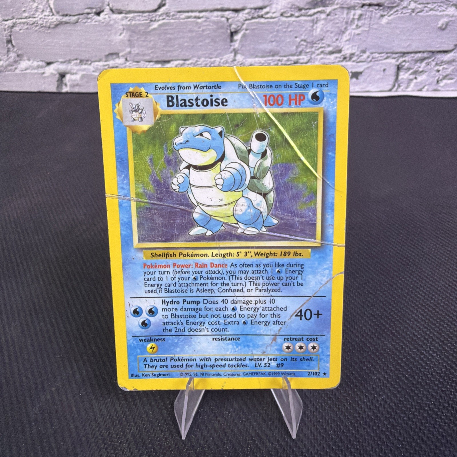 Pokémon TCG Blastoise 2/102 Base Set HOLO Rare 1999 *Damaged: PSA-1 Potential* Pokémon TCG Blastoise 2/102 Base Set HOLO Rare 1999 *Damaged: PSA-1 Potential*