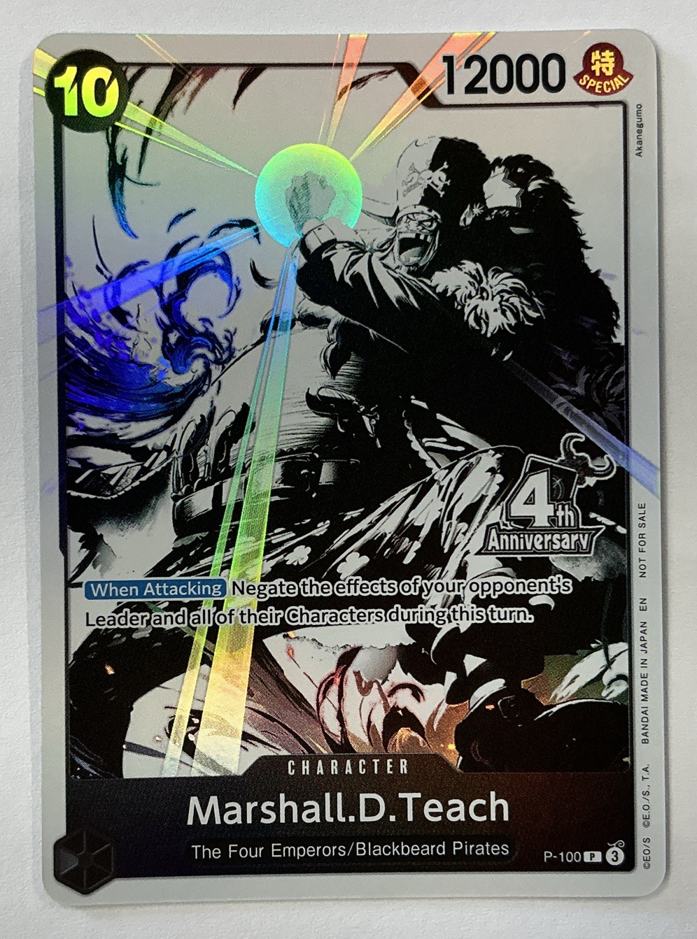 Marshall.D.Teach P-100 One Piece TCG 4th Anniversary Treasure Campaign Pack
