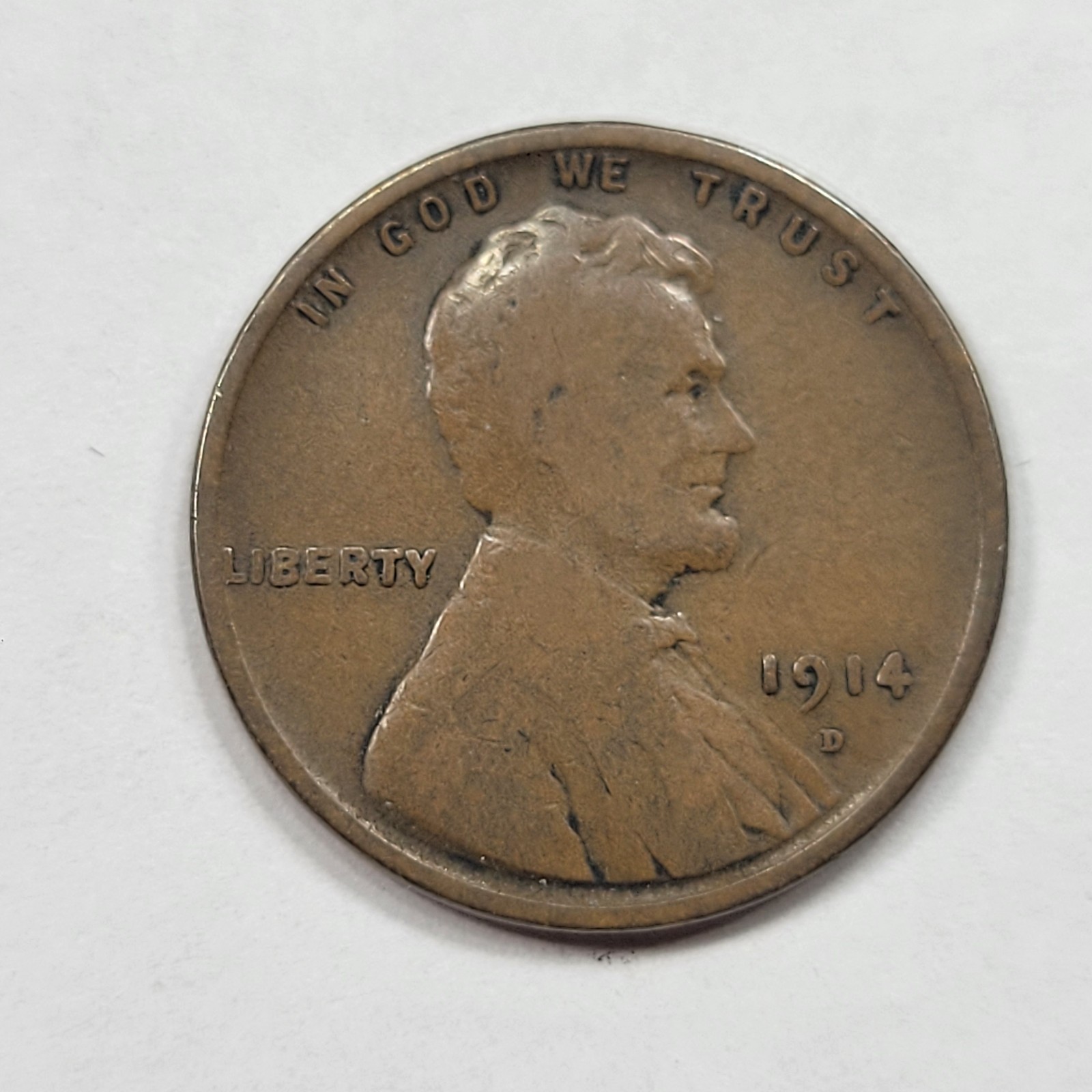 1914 D 1c Lincoln Wheat Cent Penny Nice KEY DATE Denver Mint Circulated *W87