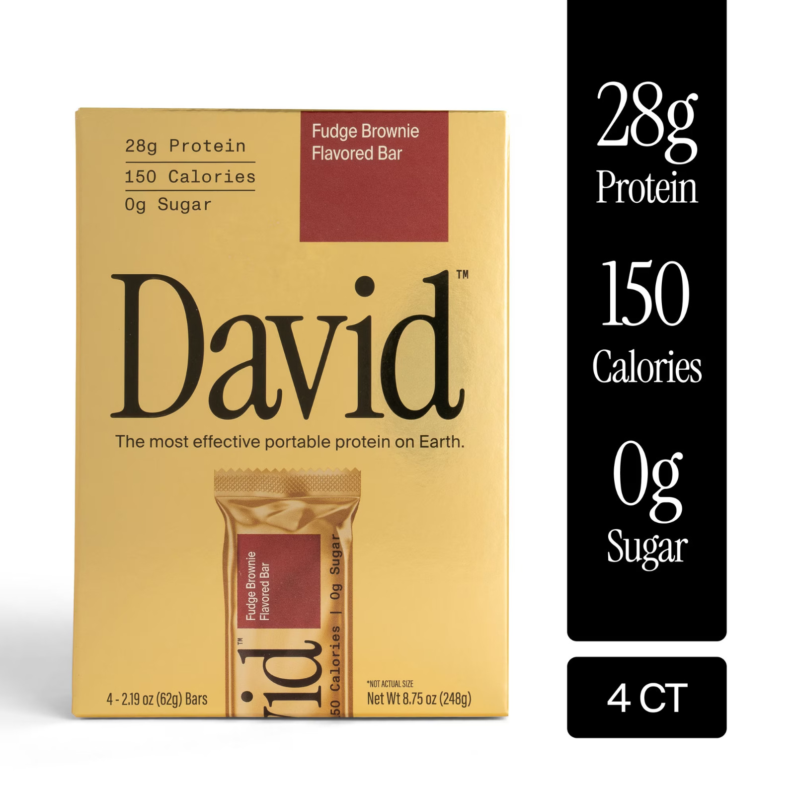 David High Protein Bars, Fudge Brownie - 28g Protein