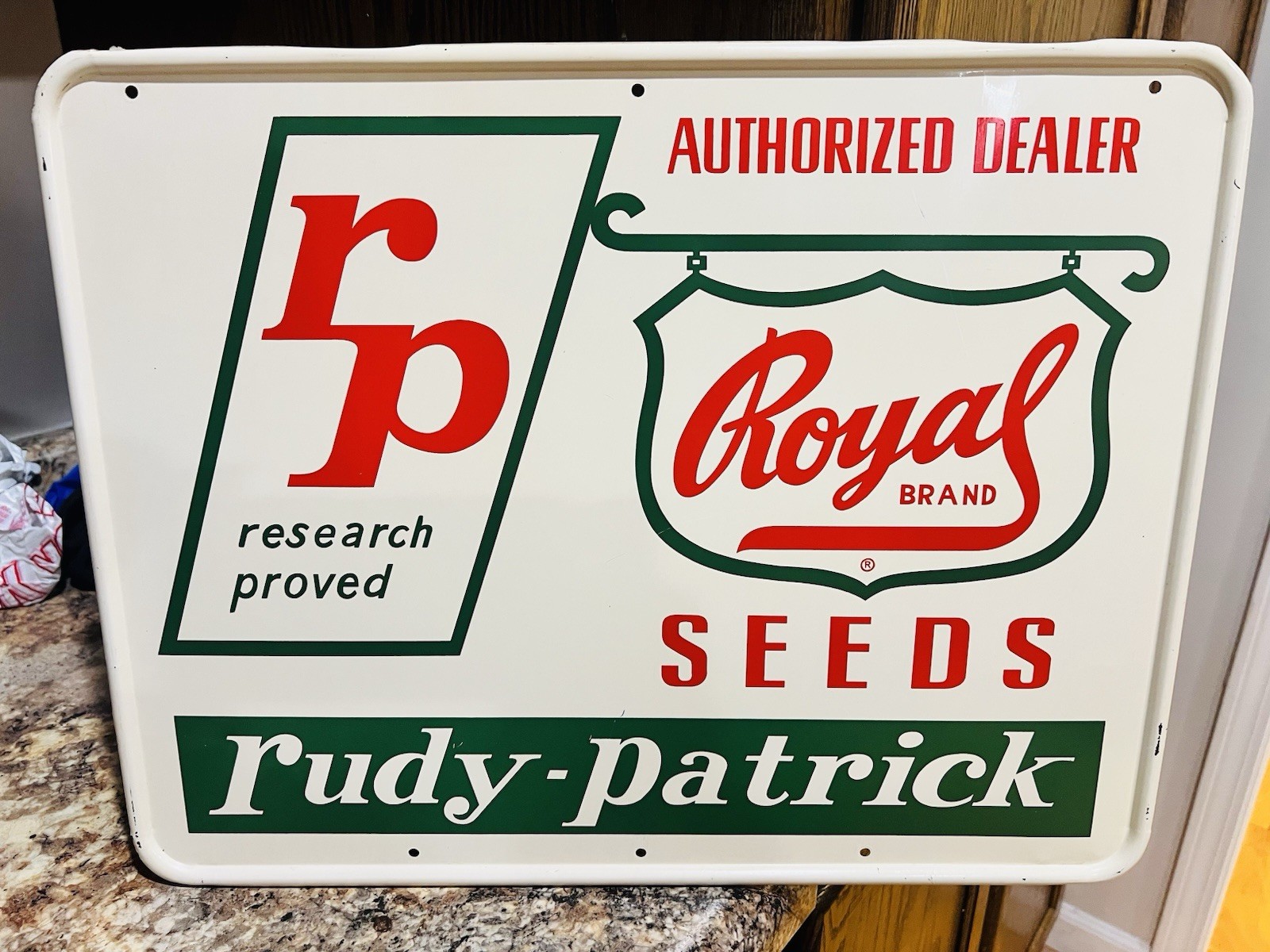 1960s Royal Brand Seeds Rudy Patrick Farm Agriculture Metal Sign Rare Mint