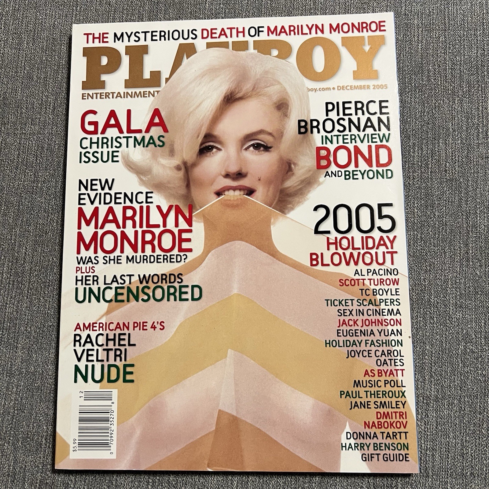 Playboy Magazine (Dec 2005) Marilyn Monroe Rachel Veltri Al Pacino Turow 86010