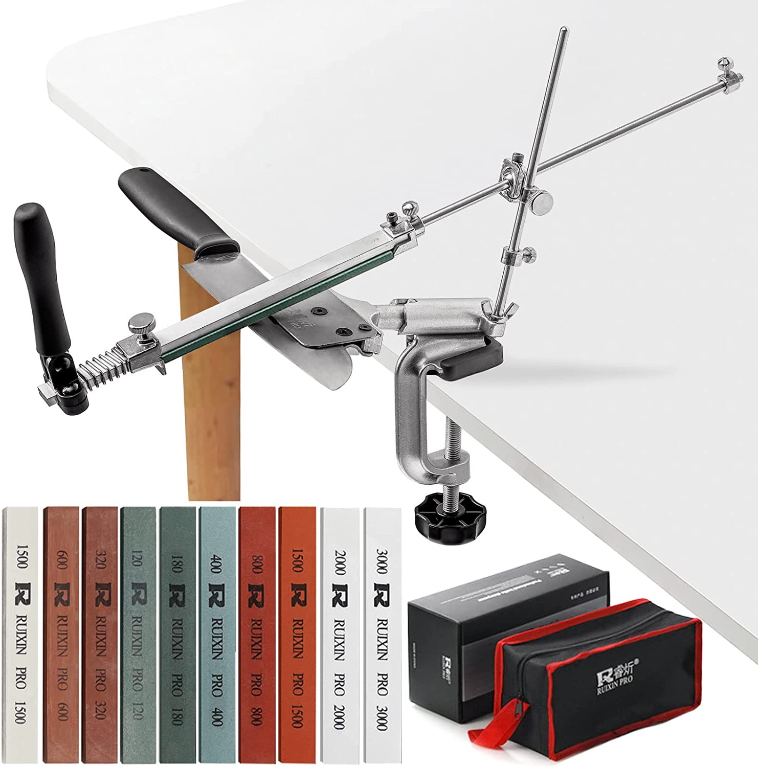 Upgraded RUIXIN PRO RX-008 Professional Knife Sharpener with 10 Whetstones, 360° Upgraded RUIXIN PRO RX-008 Professional Knife Sharpener with 10 Whetstones, 360°