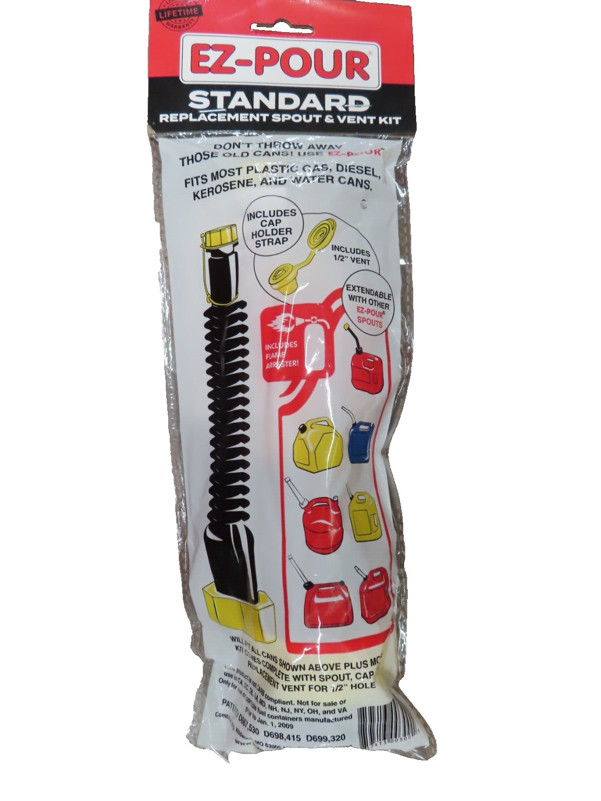 The Original EZ-POUR® Gas Can Spout Flexible Universal Replacement Kit #10050 The Original EZ-POUR® Gas Can Spout Flexible Universal Replacement Kit #10050