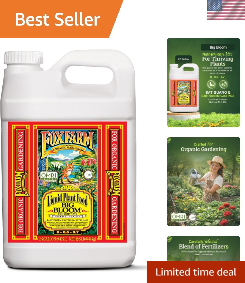 Fox Farm Big Bloom Liquid Plant Food - Organic Bloom Fertilizer for Flowering...