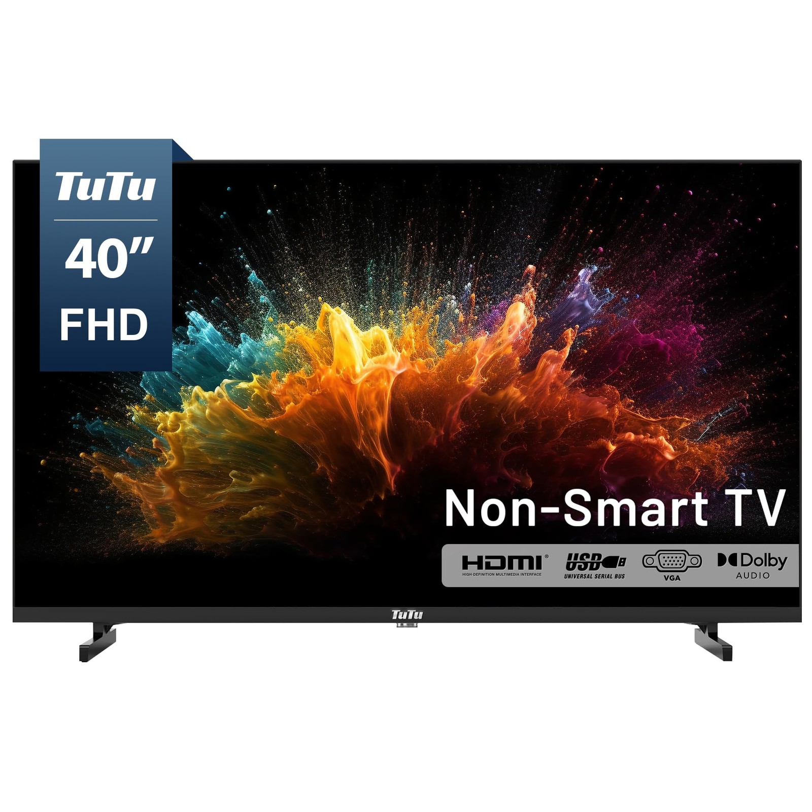 TuTu 40 Inch FHD TV, 2K LED Small Flat Screen Non-Smart Television, Works wit...