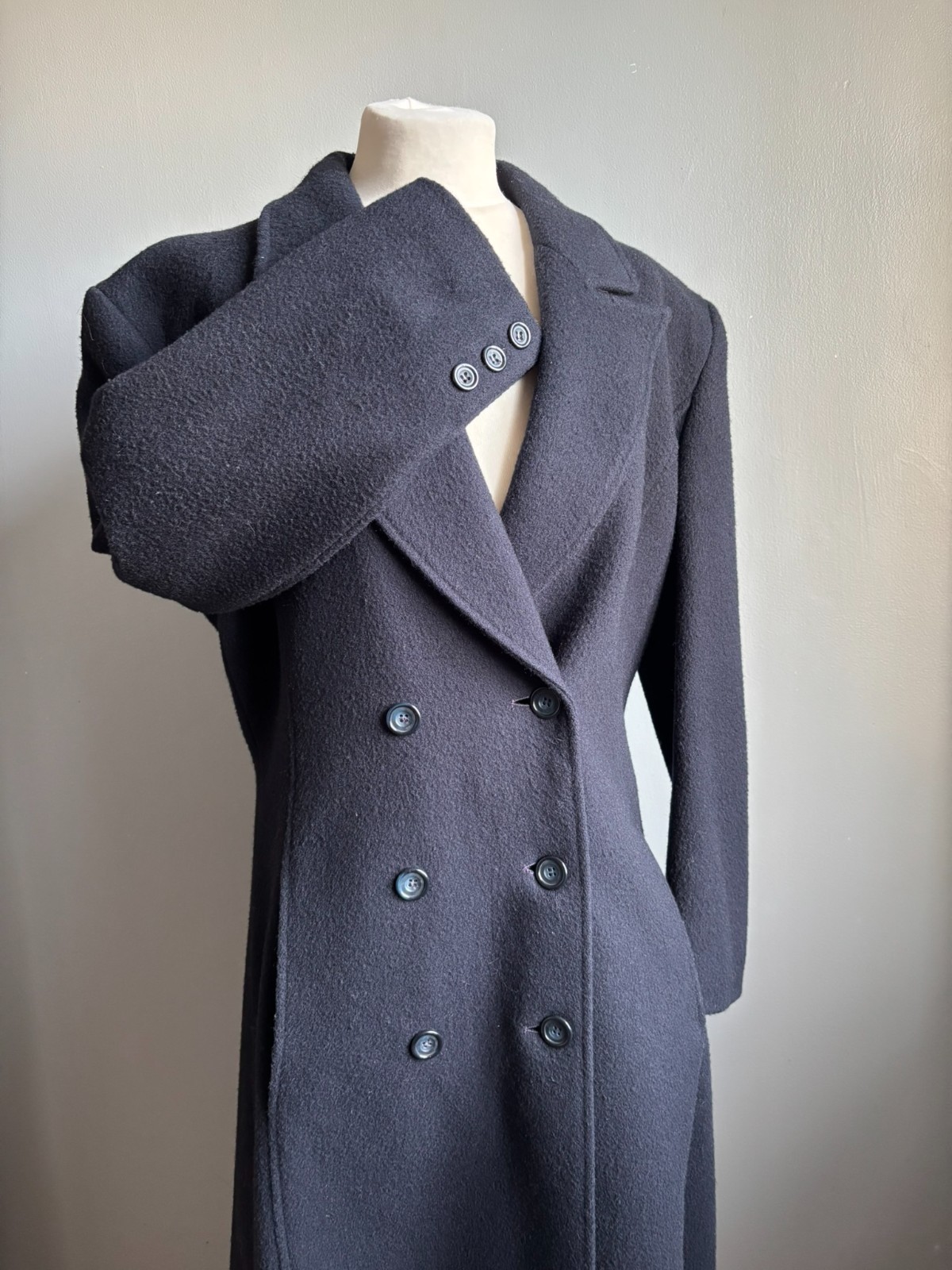 Vintage WINDSMOOR wool COAT 16 14 long navy blogger retro pure new 100% Vintage WINDSMOOR wool COAT 16 14 long navy blogger retro pure new 100%