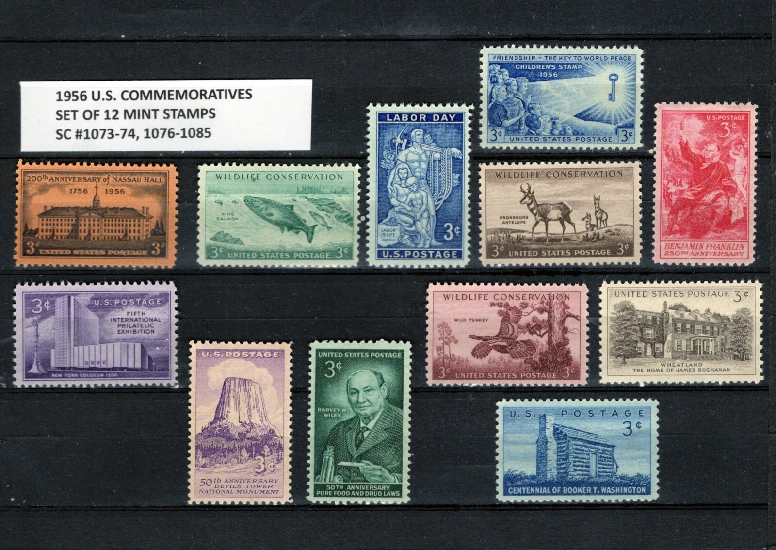 1956 US Commemorative Set #1073-74, 1076-85 MINT NH 1956 US Commemorative Set #1073-74, 1076-85 MINT NH