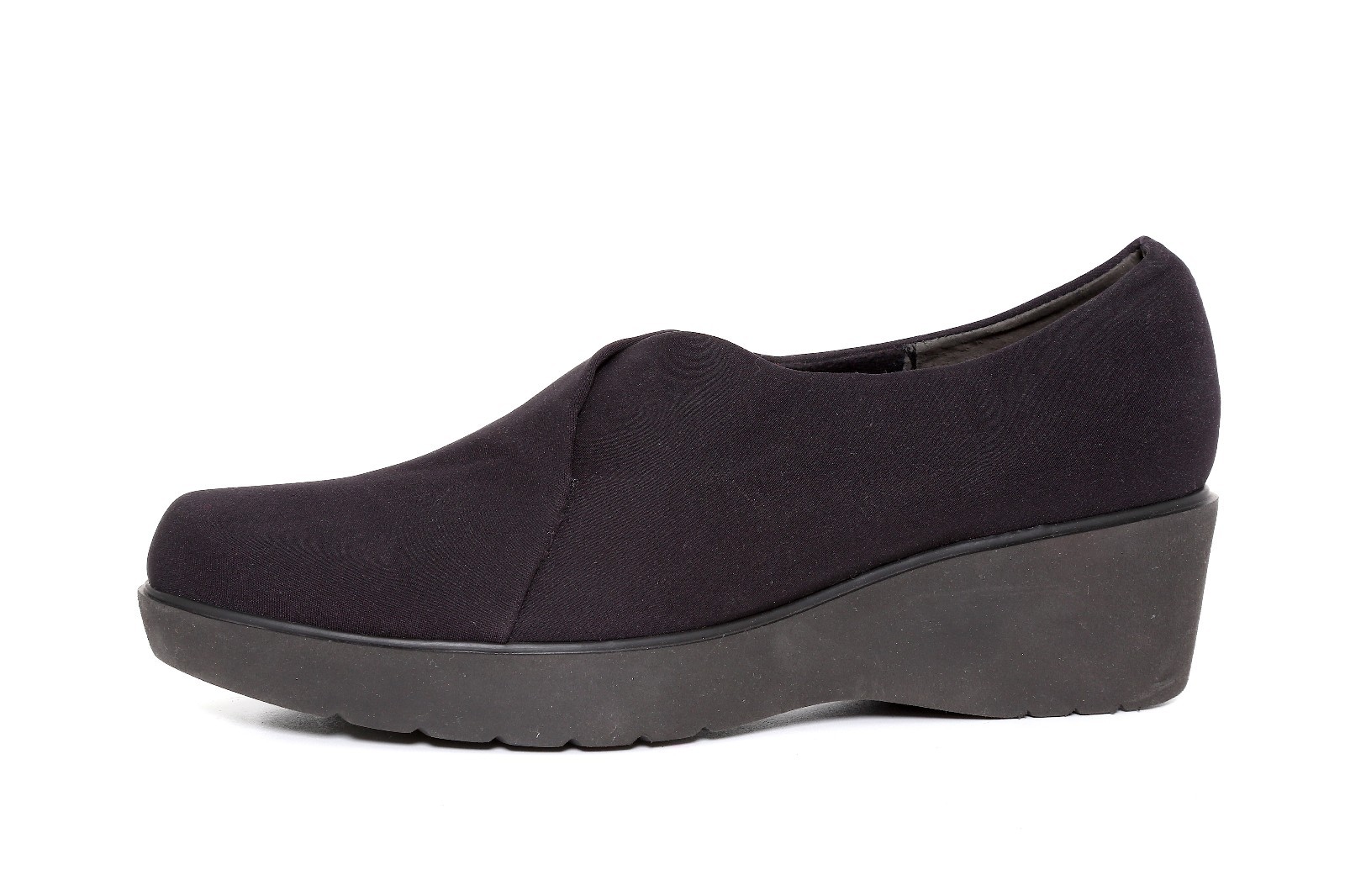 Munro Women\'s Black Canvas Slip On Platform Wedge Shoes D17100* Size 7.5W Munro Women\'s Black Canvas Slip On Platform Wedge Shoes D17100* Size 7.5W