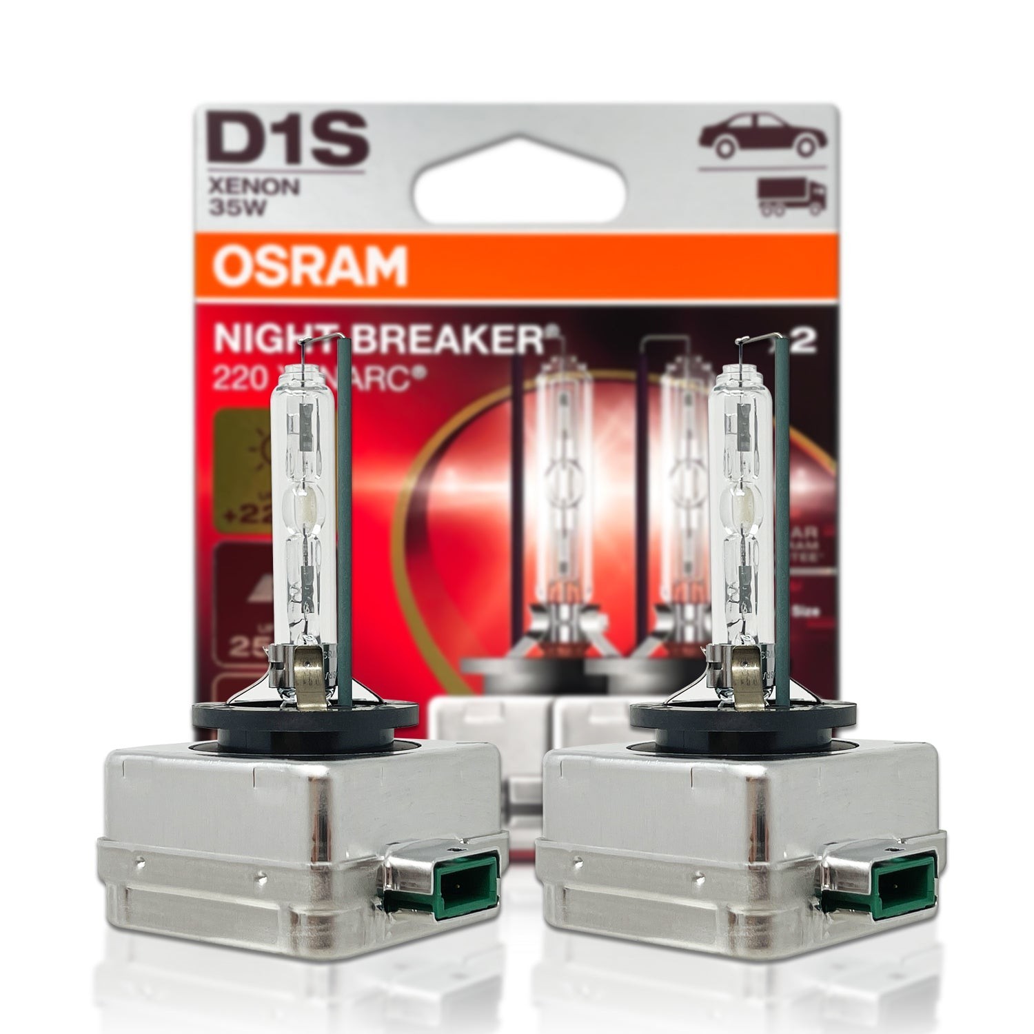 Osram Night Breaker 220 D1S HID Xenon Headlight Bulbs 66140XN2 - Pack of 2