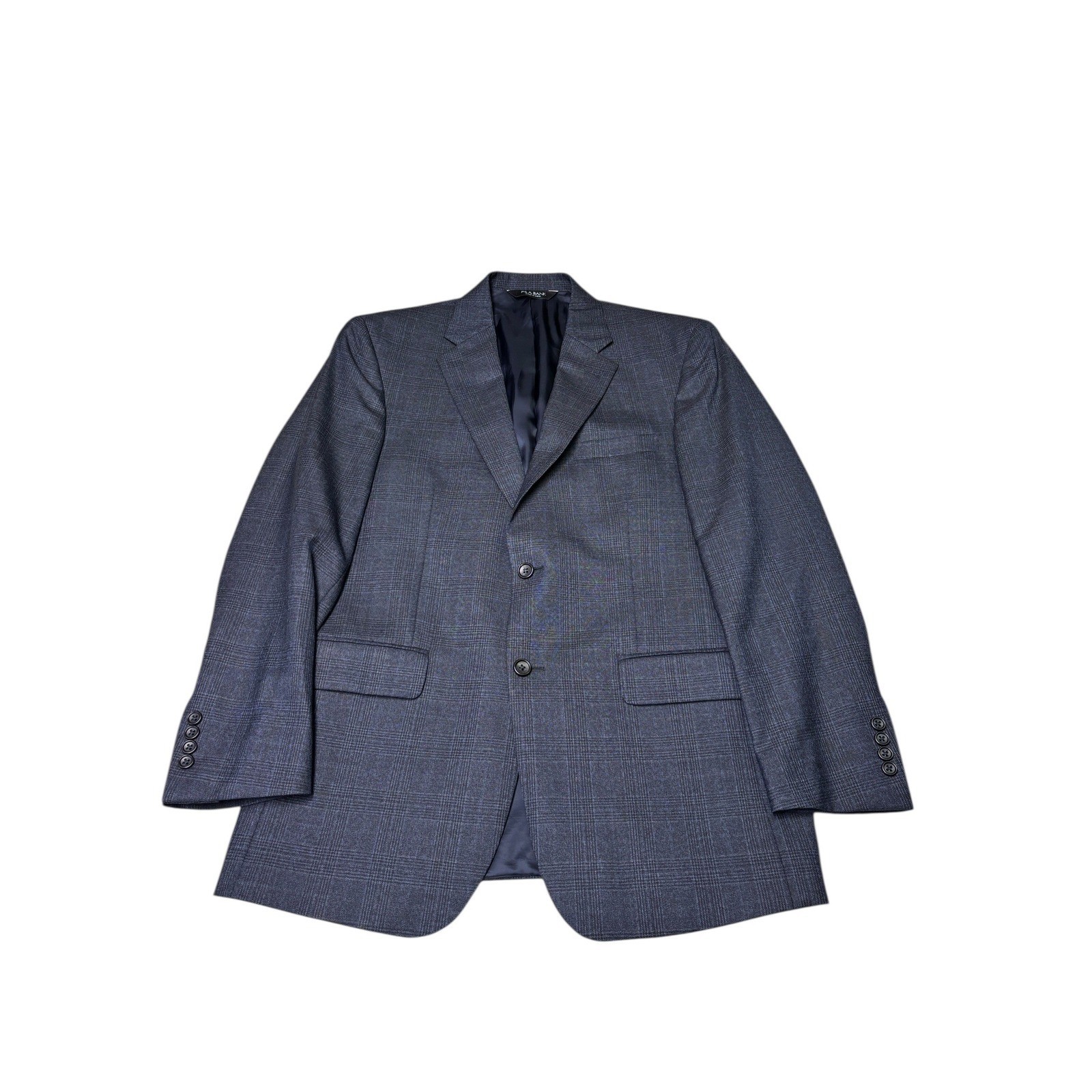 JOS A BANK Mens Tailored Fit Charcoal Plaid Wool Sport Coat Blazer 42R