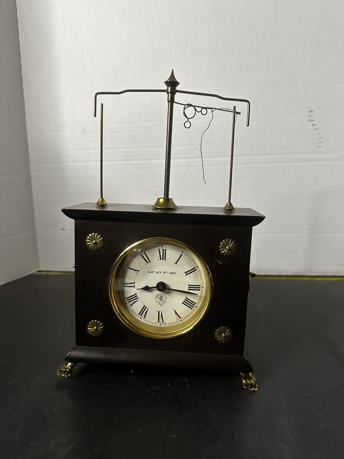 Vintage Jerome & Co. Horolovar Flying Pendulum Clock PAT 1883 Germany parts only Vintage Jerome & Co. Horolovar Flying Pendulum Clock PAT 1883 Germany parts only