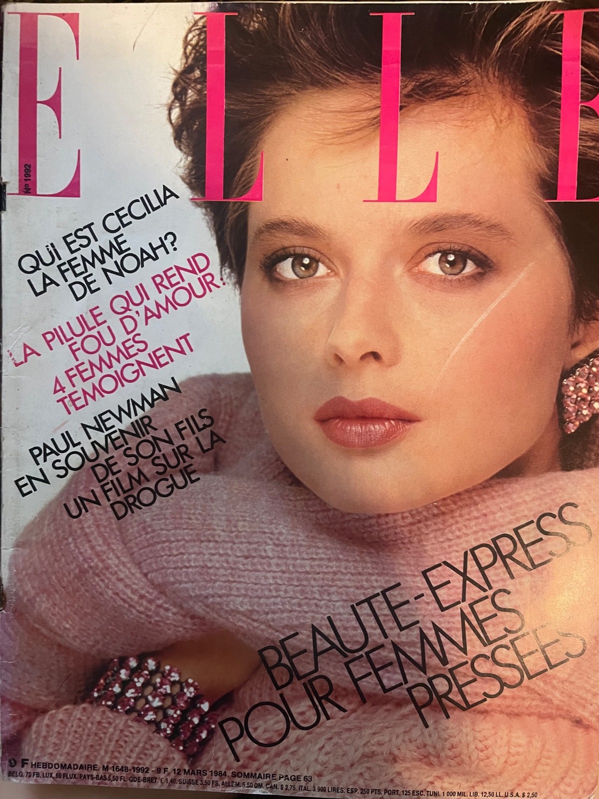 ELLE France Mag 12 march 1984 ISABELLA ROSSELLINI by Bill KING Chanel Lancome ⭐
