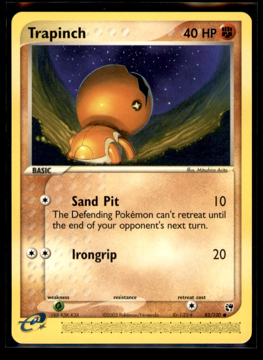 Trapinch 82/100 Common Sandstorm Pokemon Near Mint