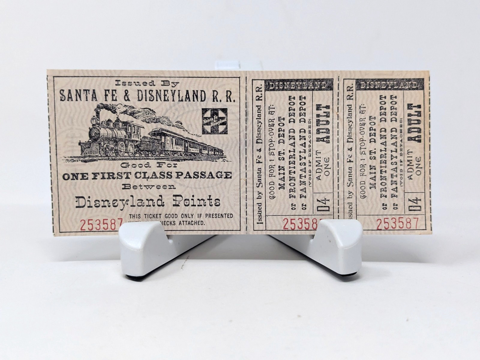 Vintage 1955 Disneyland Santa Fe Railroad Ticket Strip Partial 2 Stubs Ephemera Vintage 1955 Disneyland Santa Fe Railroad Ticket Strip Partial 2 Stubs Ephemera