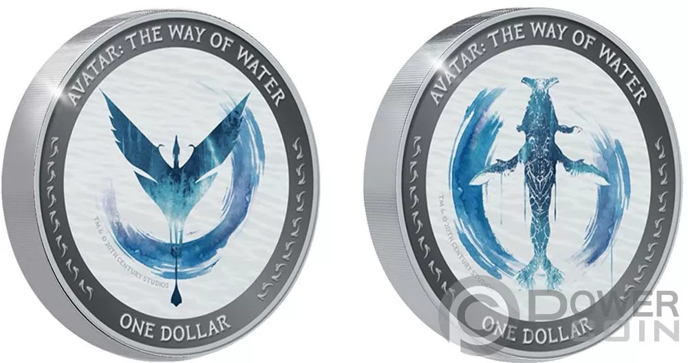 PANDORAN WILDLIFE AVATAR Way of Water Set 2x1 Oz Silver Coins $1 New Zealand 2023