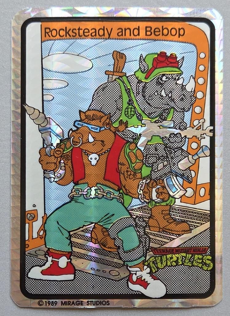 Rare VTG Prism 1989 TMNT Rocksteady & Bebop Vending Machine Sticker Collectible