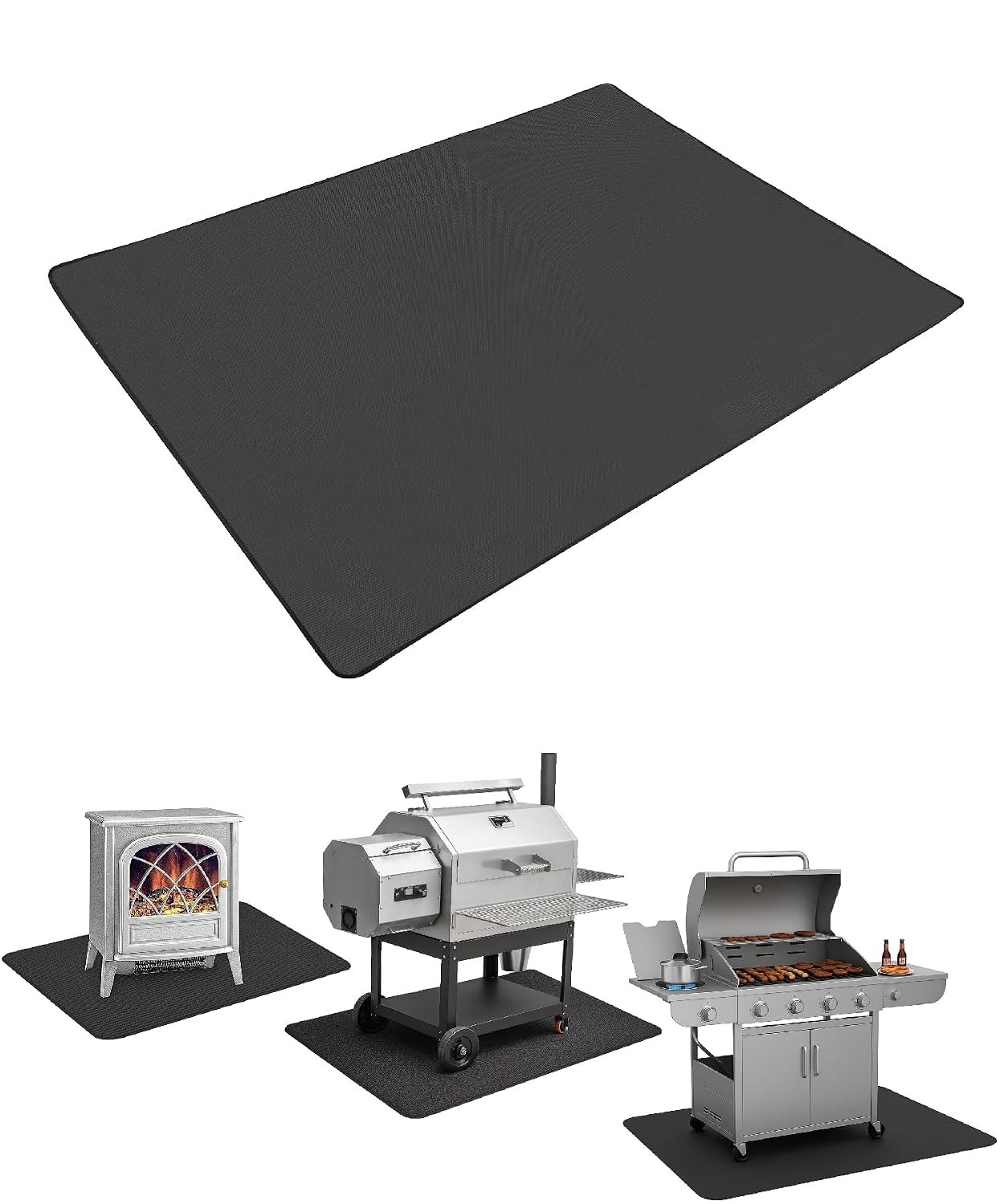 Large Double Sided Black Under Grill Mats 65\