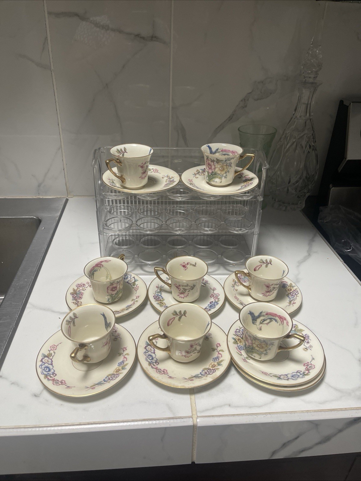 17 Vintage Rosenthal China Tea Cups & Saucers PHOENIX Bavaria Discontinued