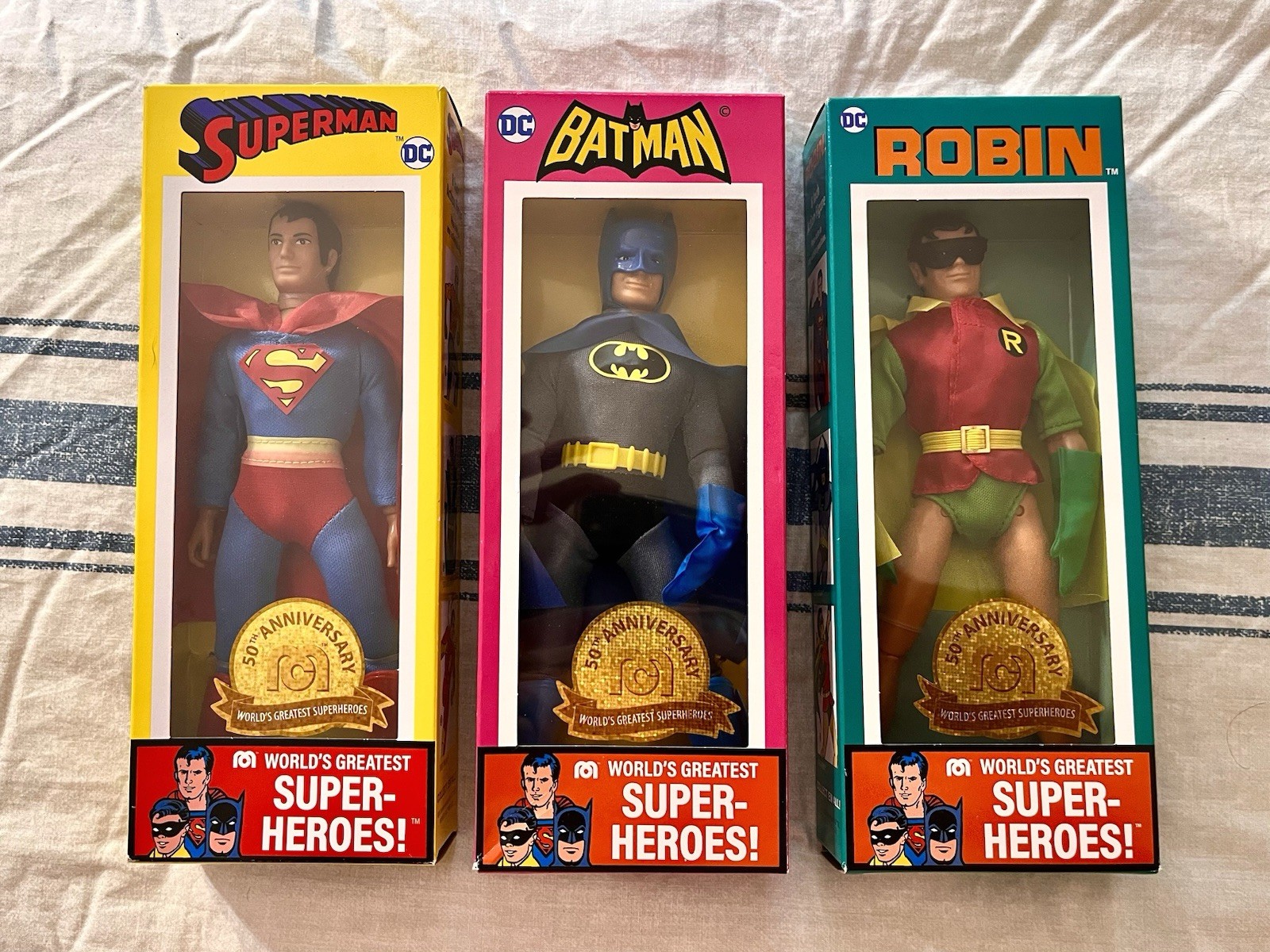 MEGO Superman Batman & Robin 8” Action Figures 50th Anniversary WGSH MEGO Superman Batman & Robin 8” Action Figures 50th Anniversary WGSH