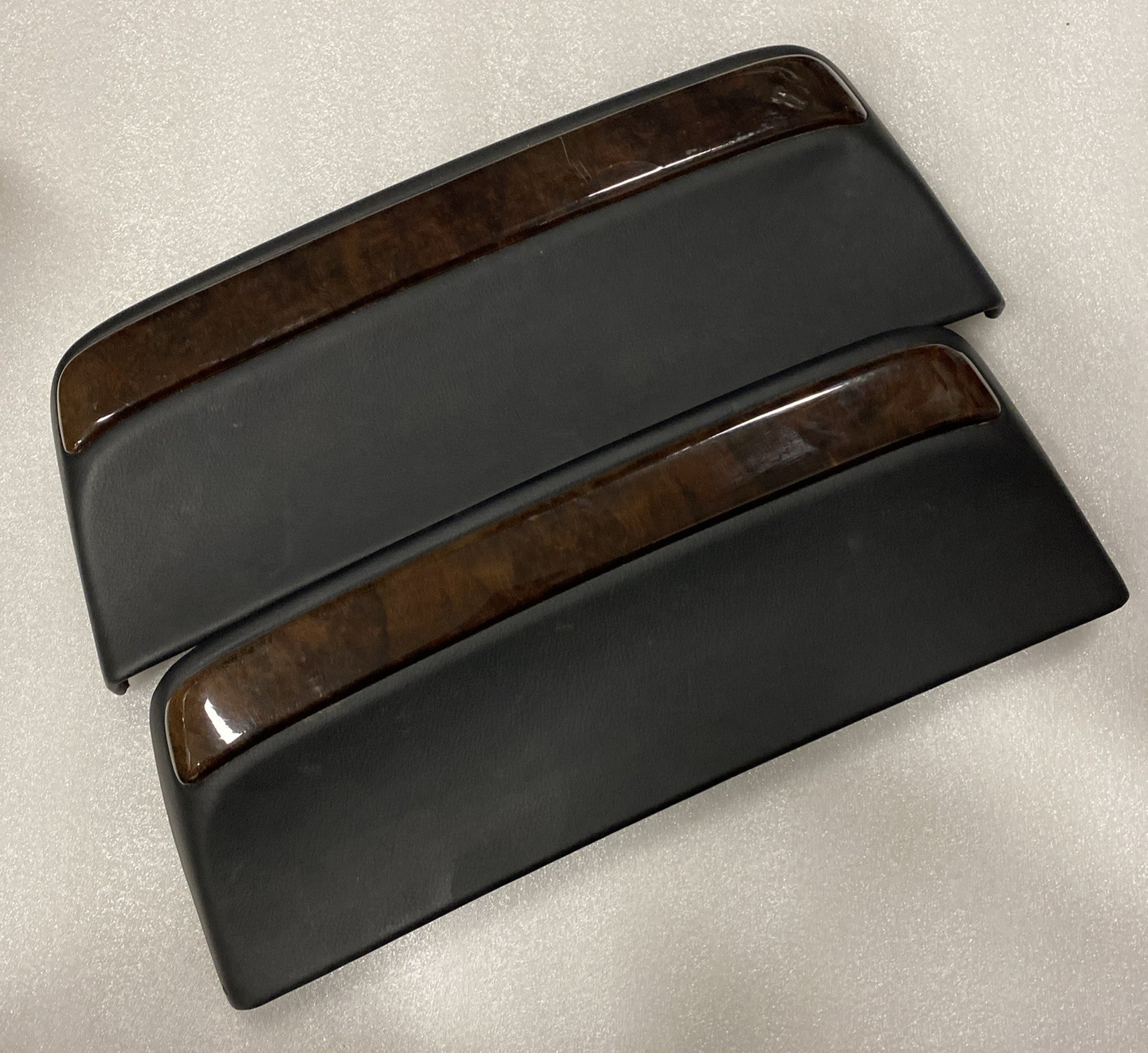 BMW E38 750IL 740I 740IL FRONT SEAT BACK COVERS WOOD GRAIN PANELS TRIMS BLACK